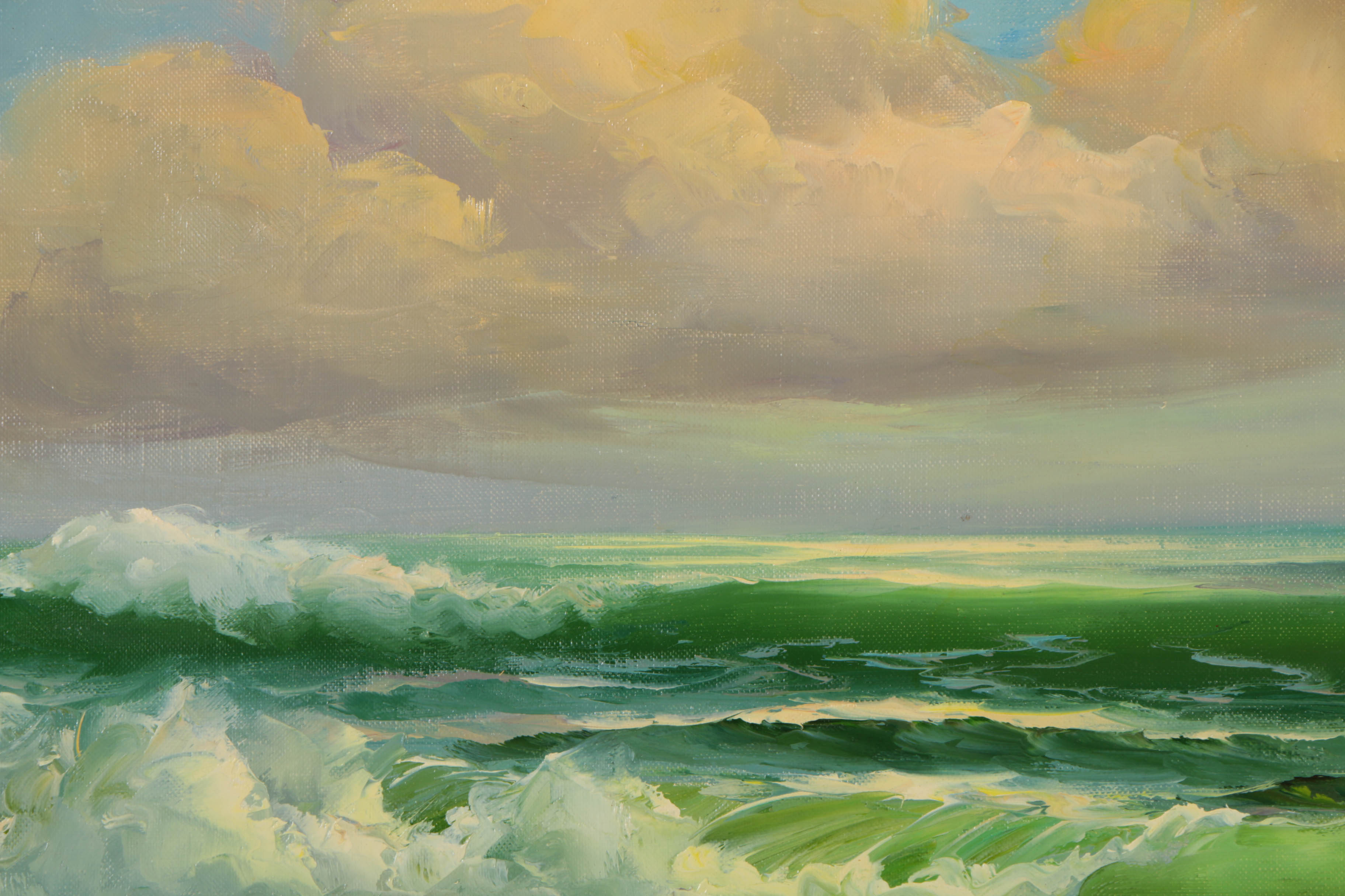 R. Cristi Oil on Canvas Seascape Painting
