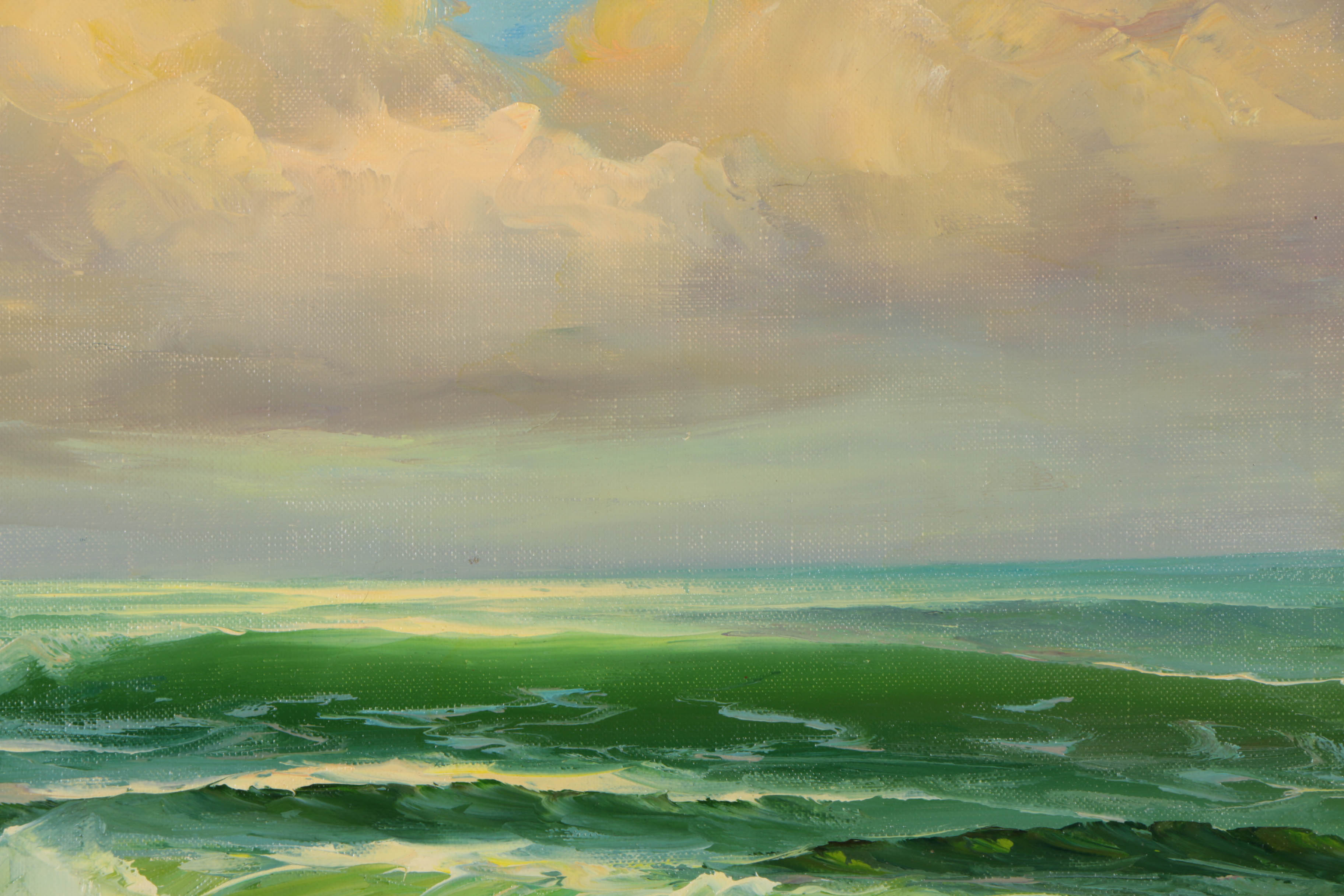 R. Cristi Oil on Canvas Seascape Painting