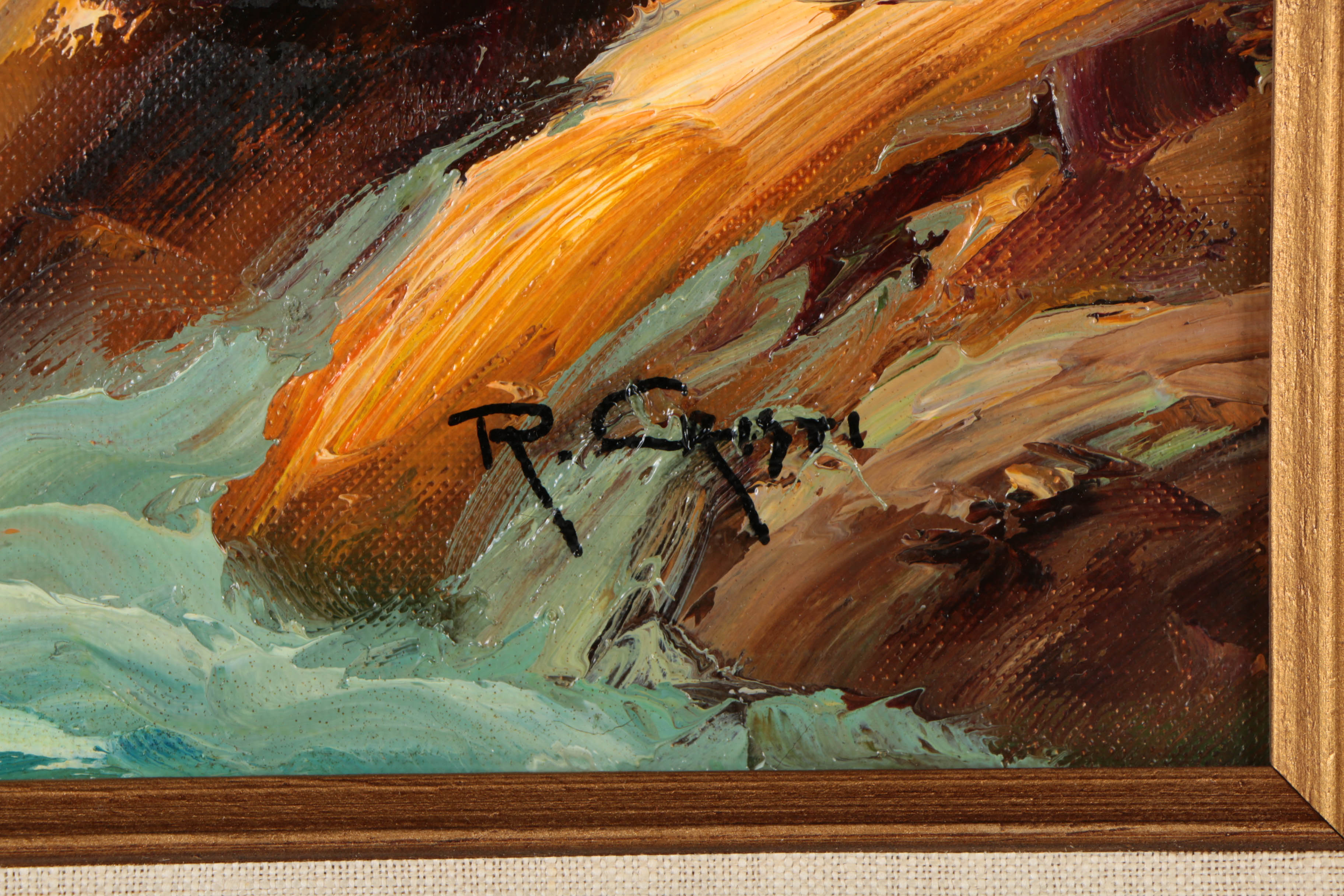 R. Cristi Oil on Canvas Seascape Painting