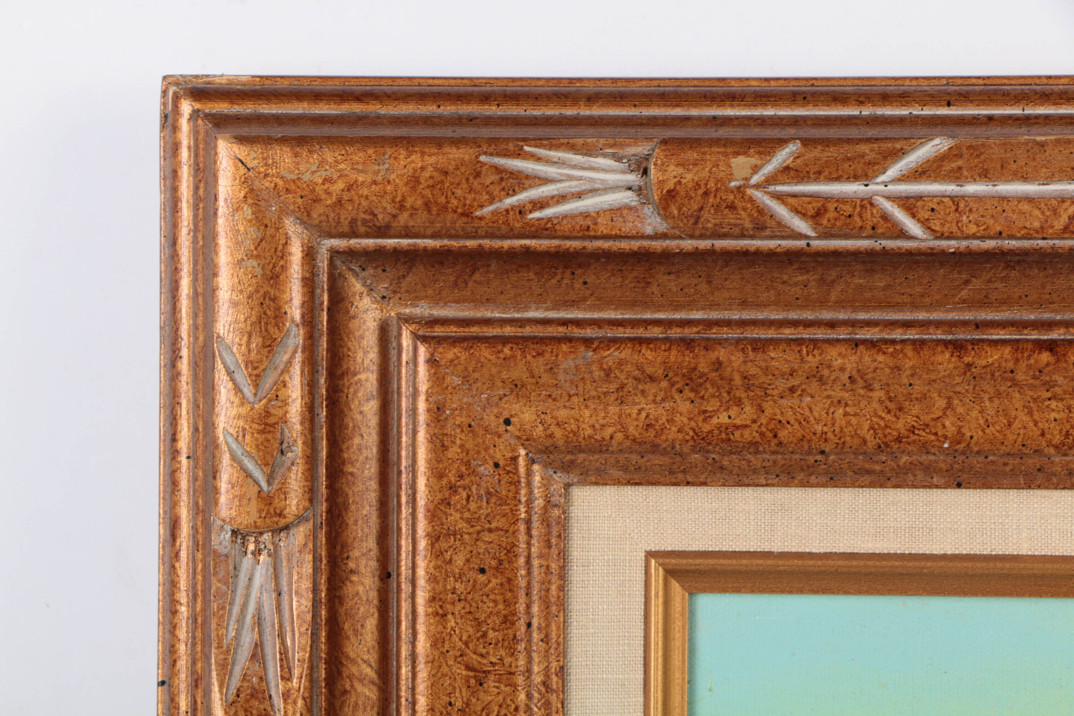 Signed Oil on Canvas of a Village Winter Scene by Artist Named Janos