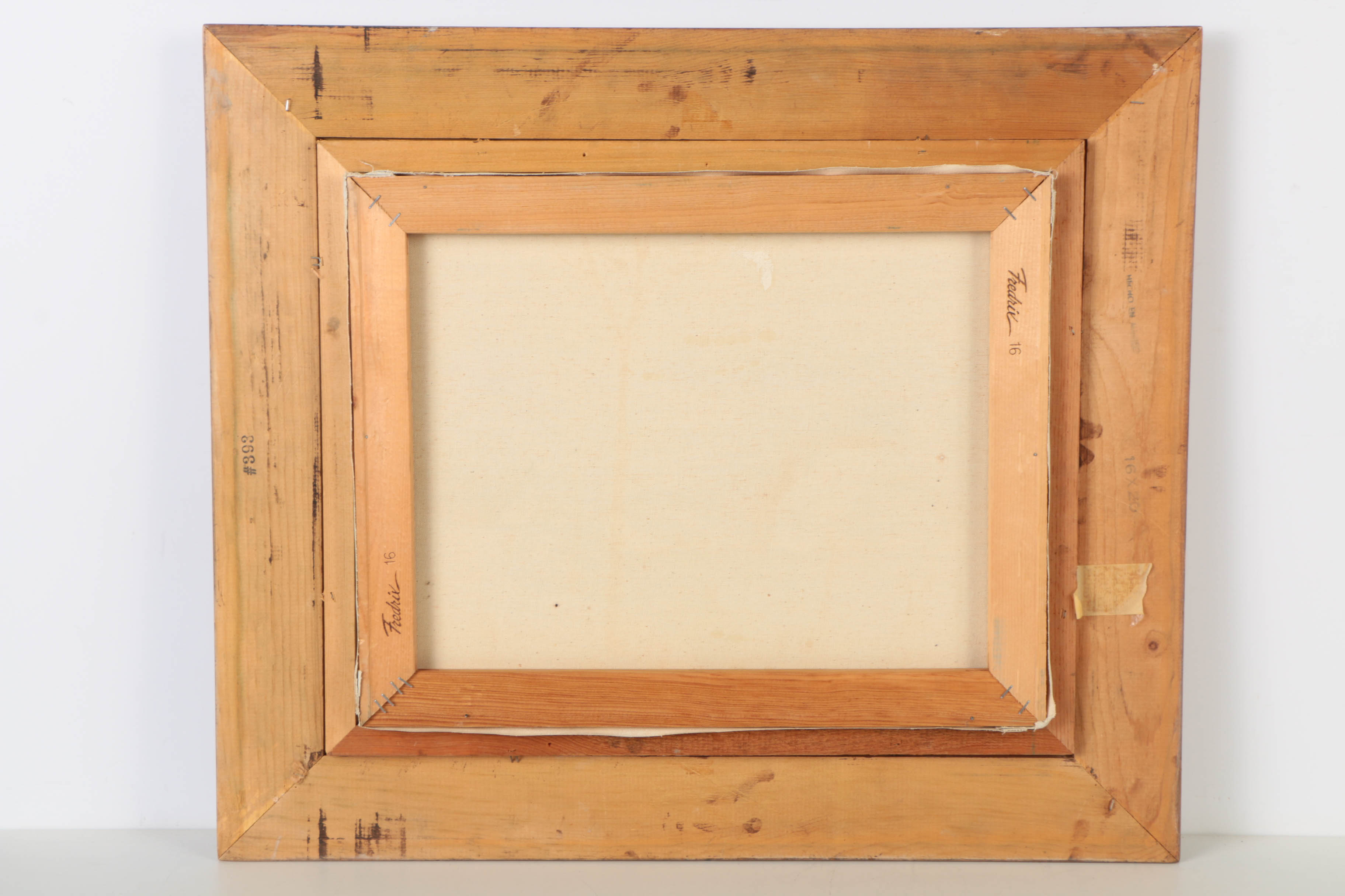 Signed Oil on Canvas of a Village Winter Scene by Artist Named Janos