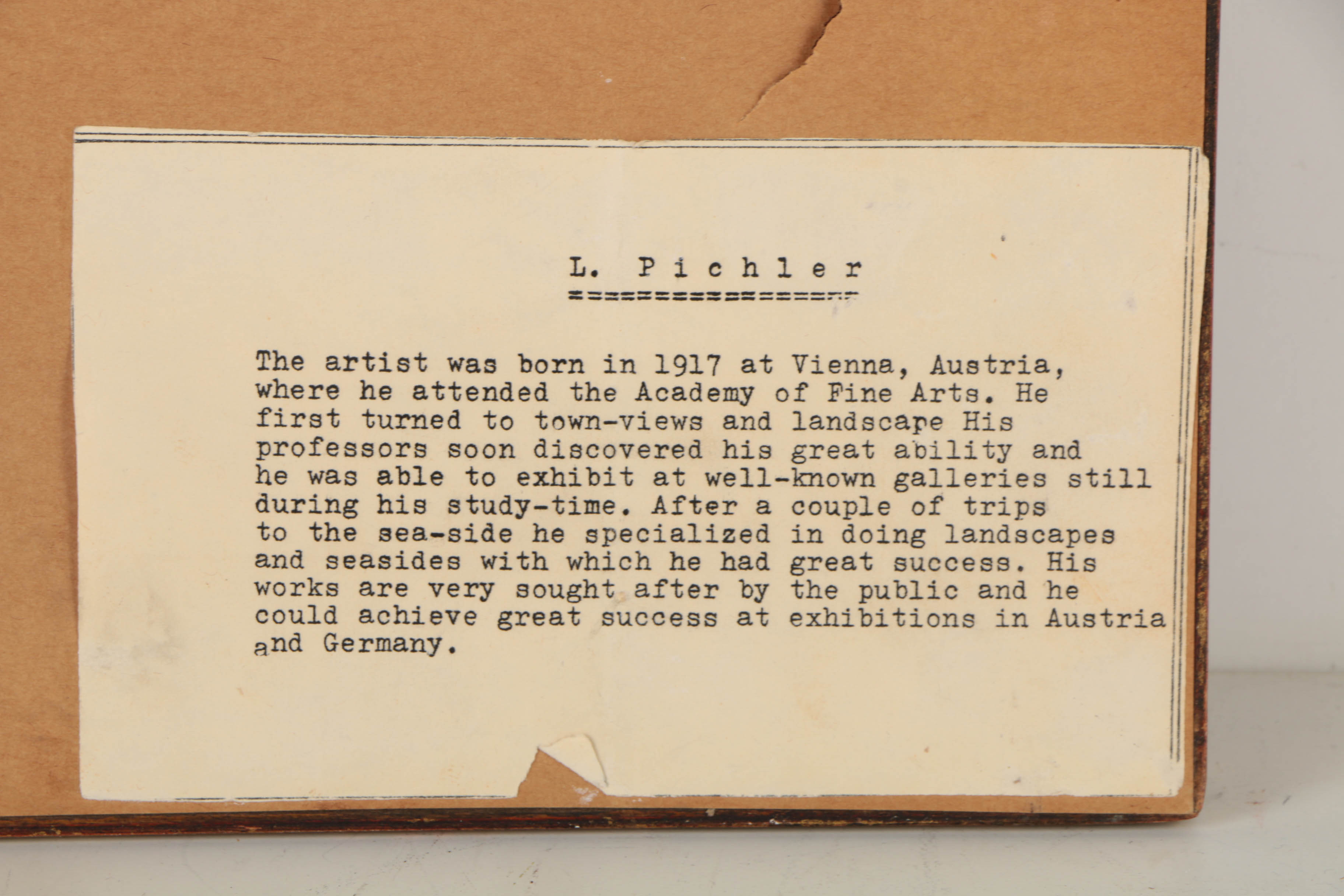 Scenic Oil Paintings by Pichler and Nueberg