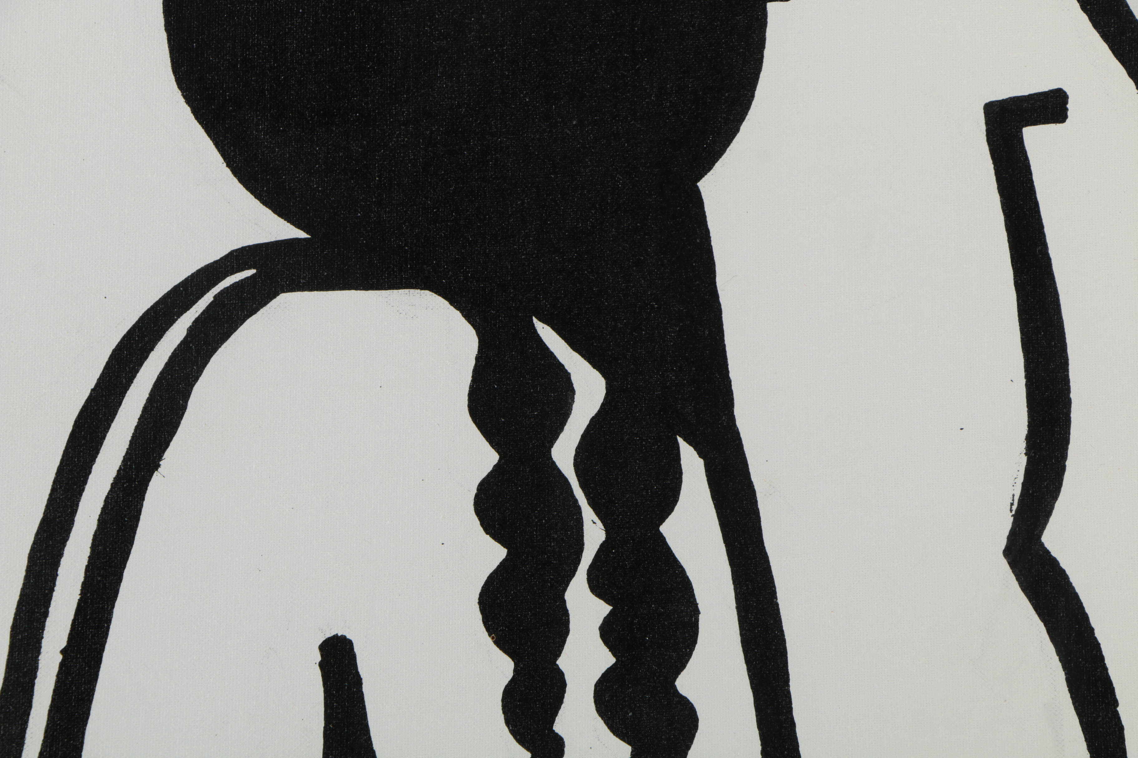 B.E. Acrylic Painting on Canvas Board of Abstract Female Nude