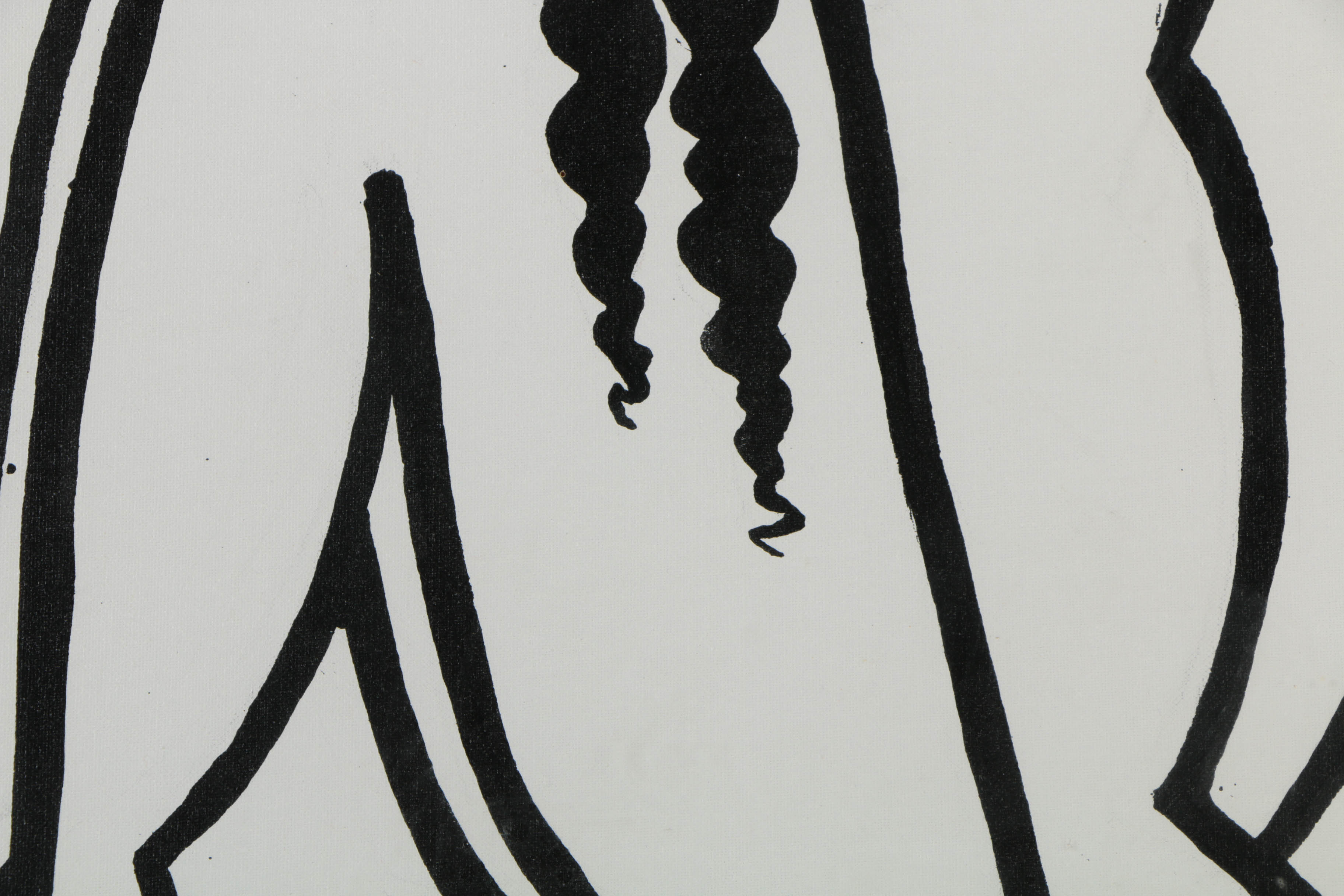 B.E. Acrylic Painting on Canvas Board of Abstract Female Nude