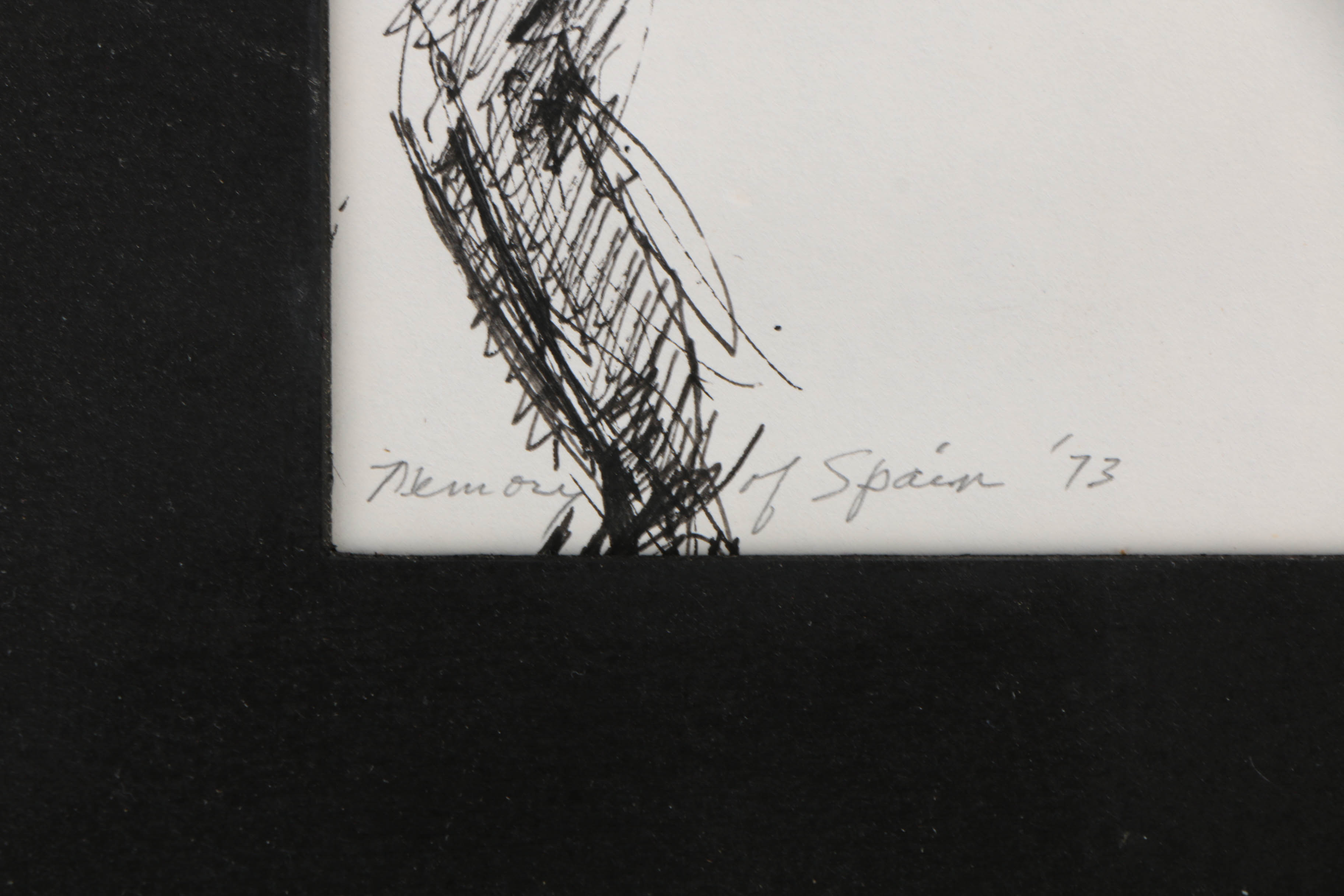 Jean Harding Brown Ink Drawings "Memory of Spain" and "Korab in the Studio"