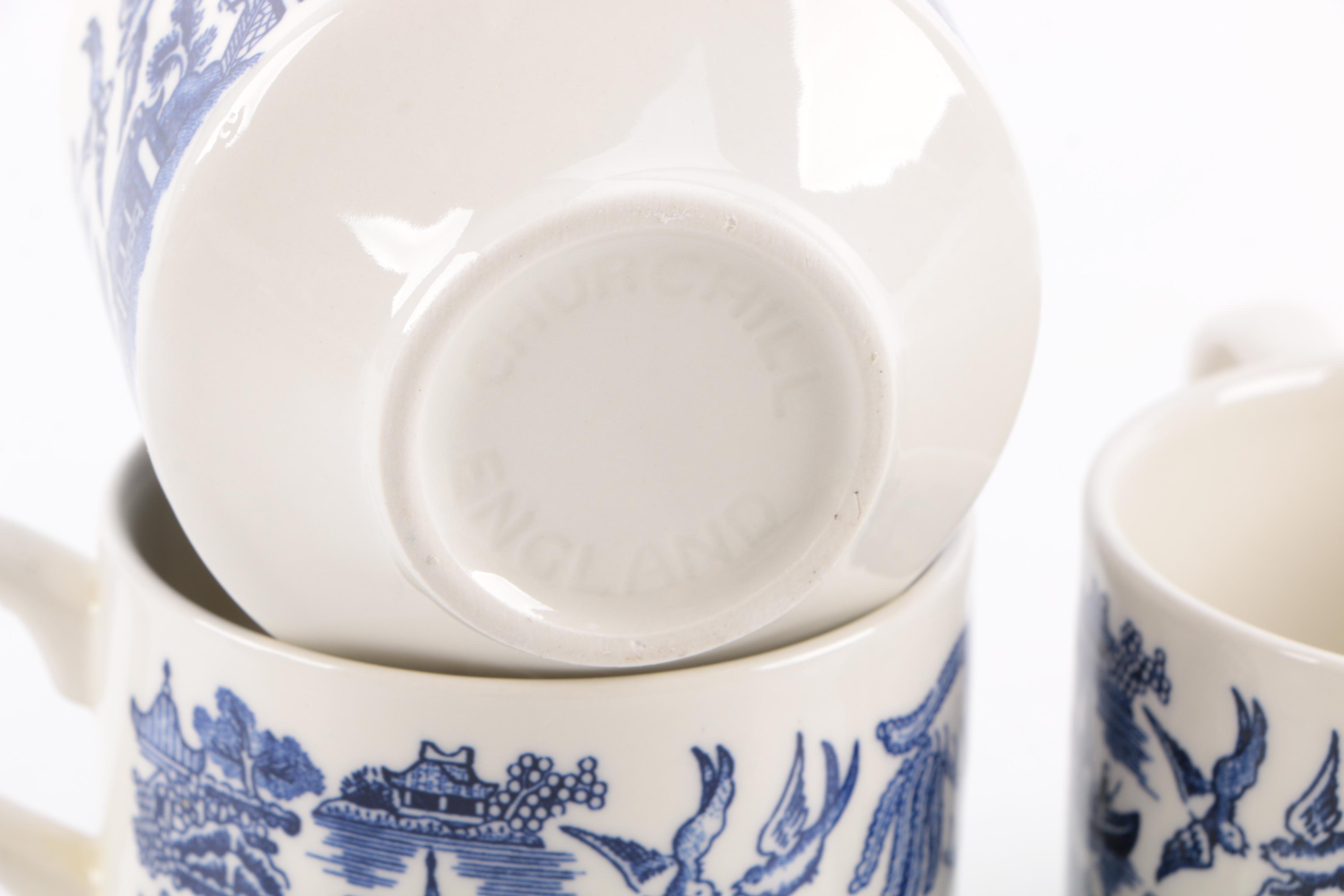 Churchill Blue "Willow" Place Settings