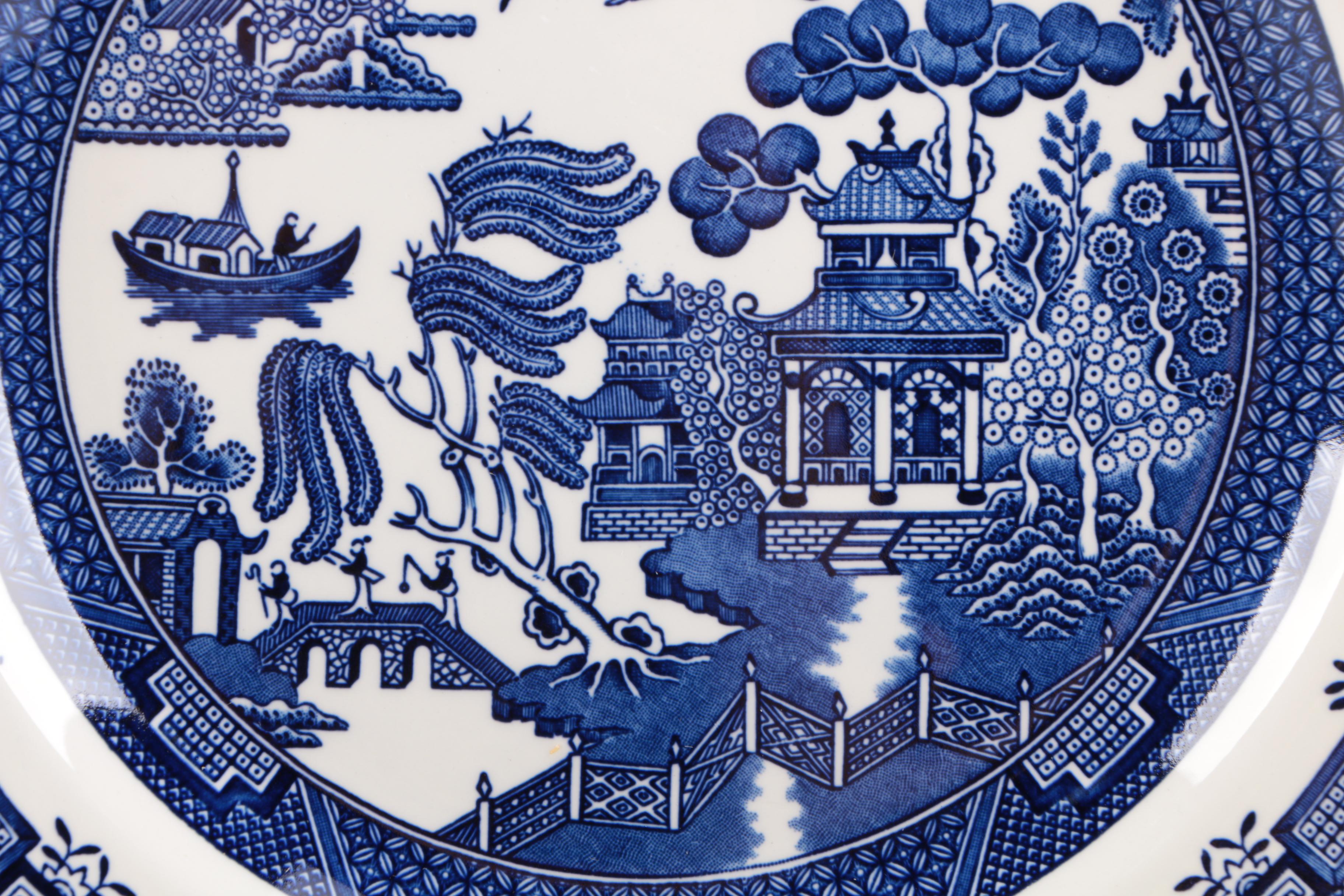 Churchill Blue "Willow" Place Settings