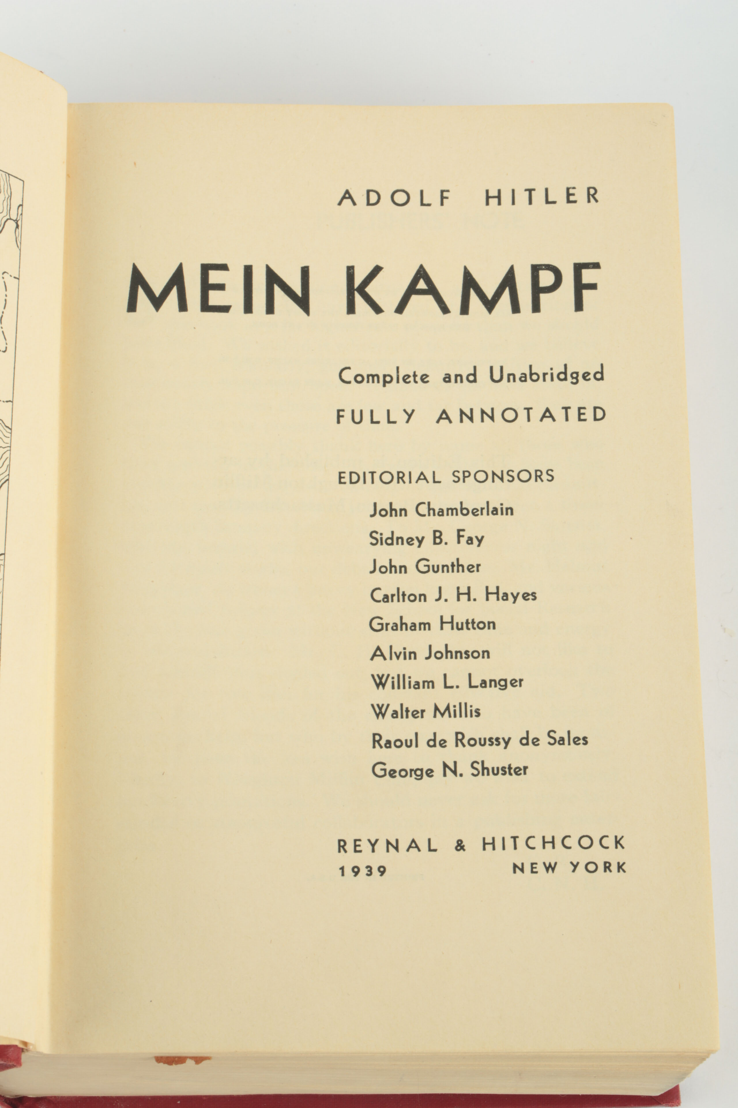 1939 First American Edition of "Mein Kampf"