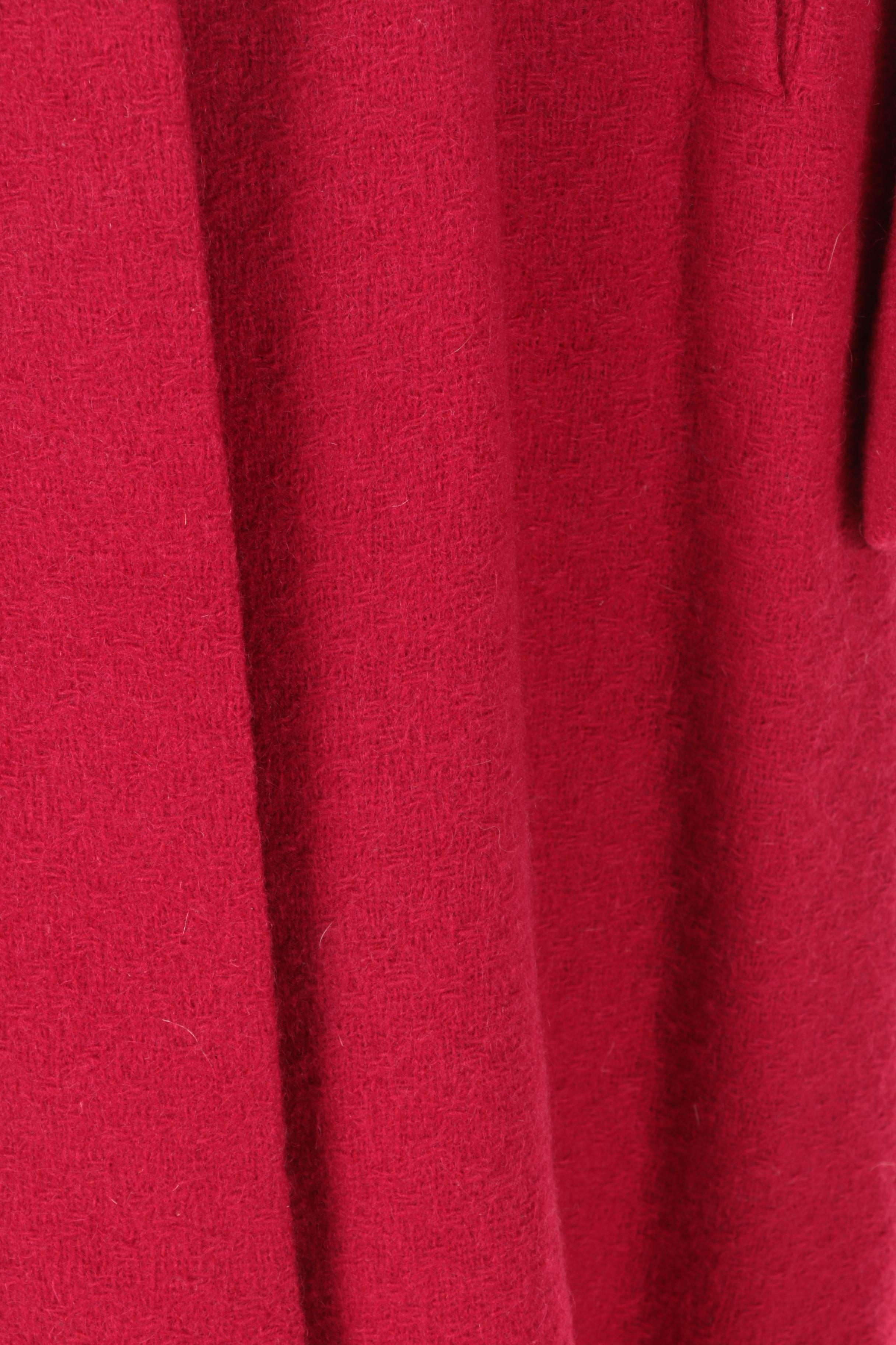 Red Coat with Rabbit Fur Collar