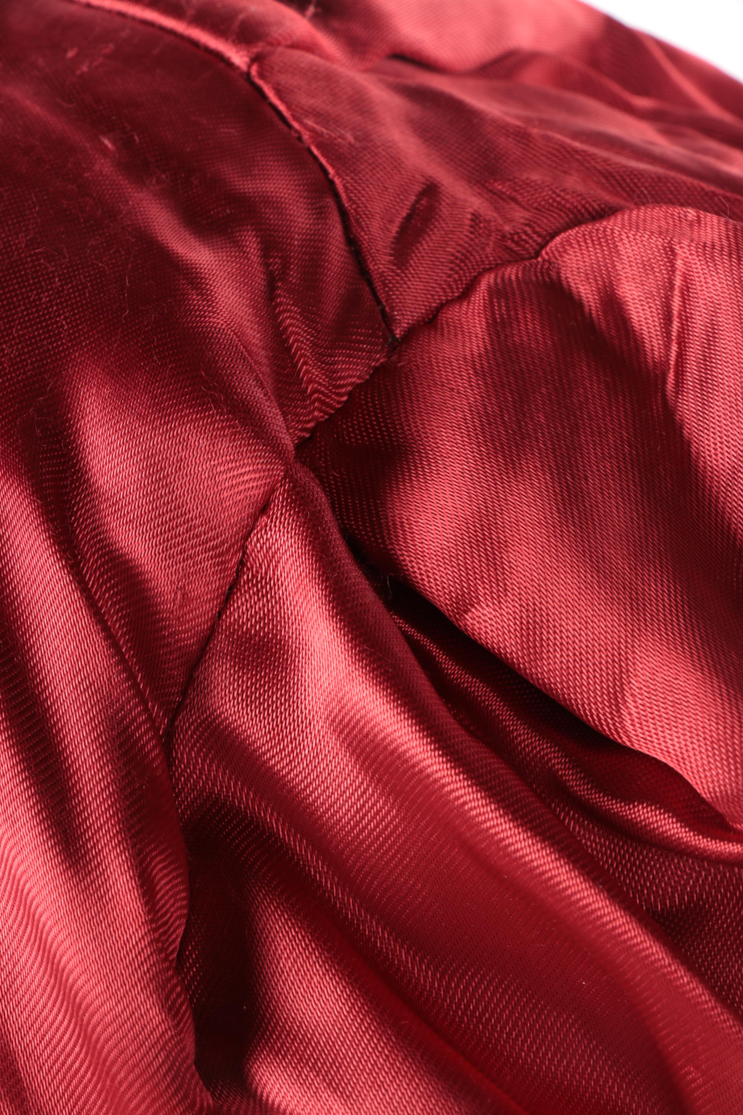 Red Coat with Rabbit Fur Collar