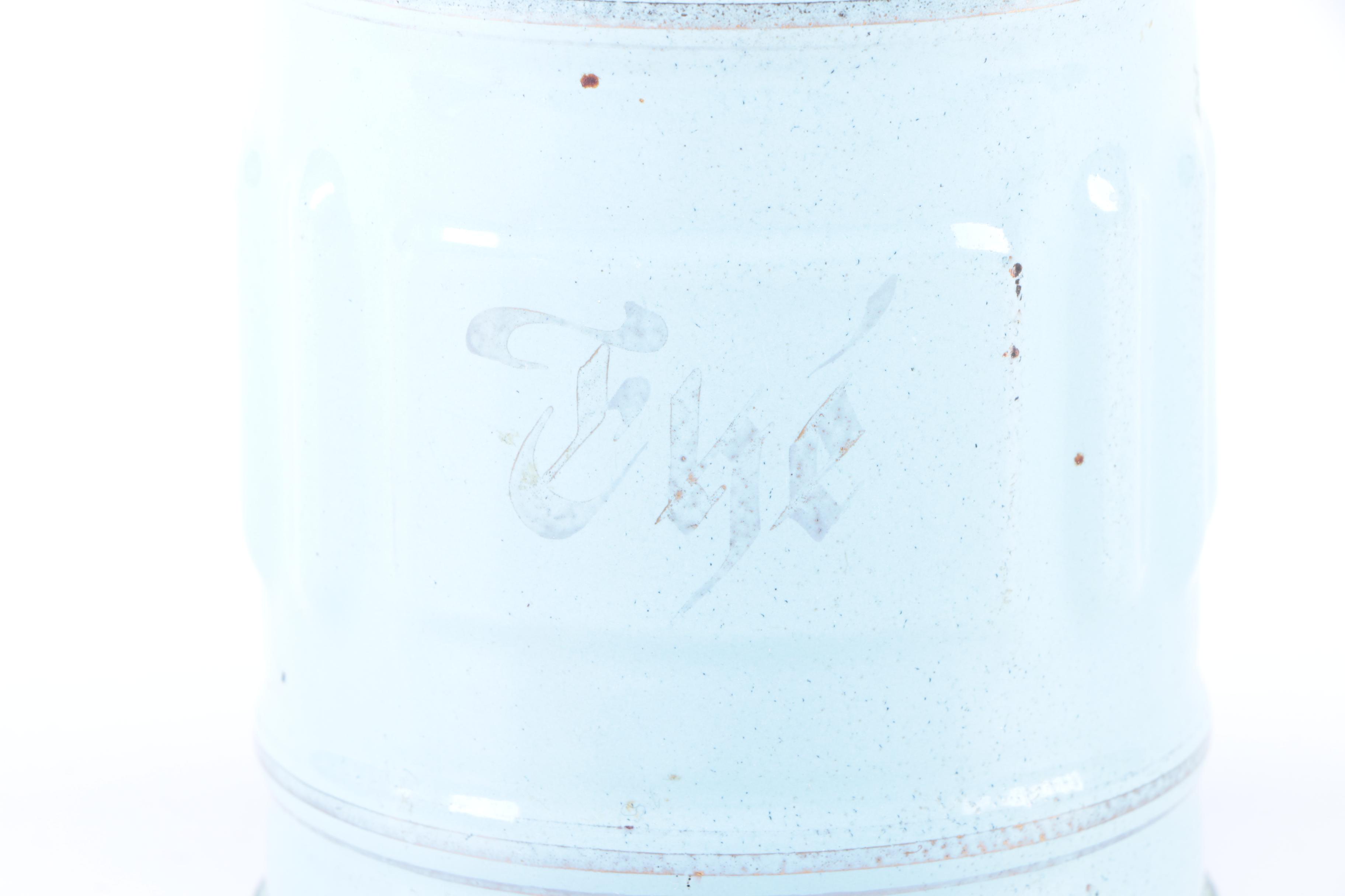 Vintage Luc & Cie Depose French Enameled Metal Canisters