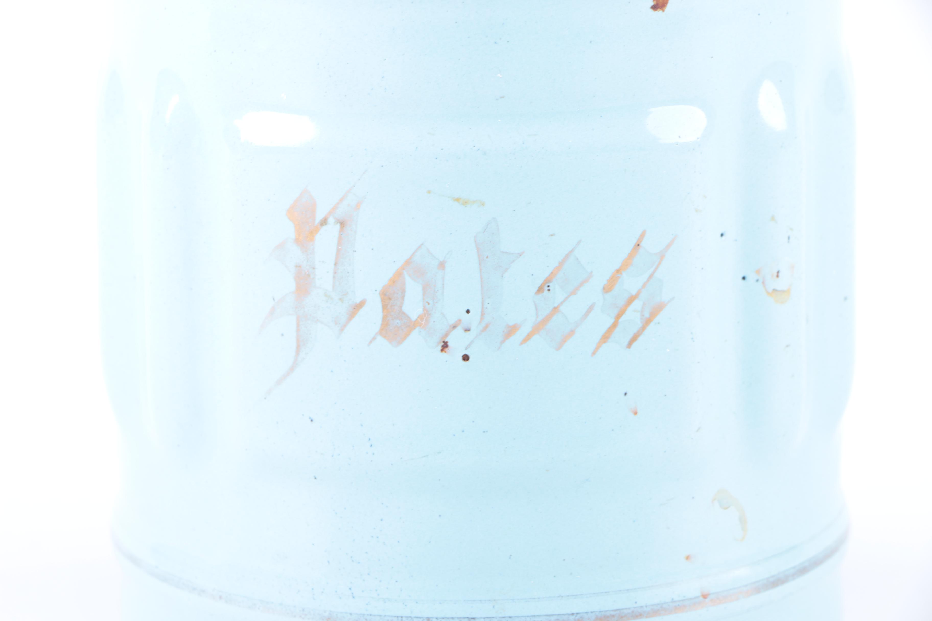 Vintage Luc & Cie Depose French Enameled Metal Canisters