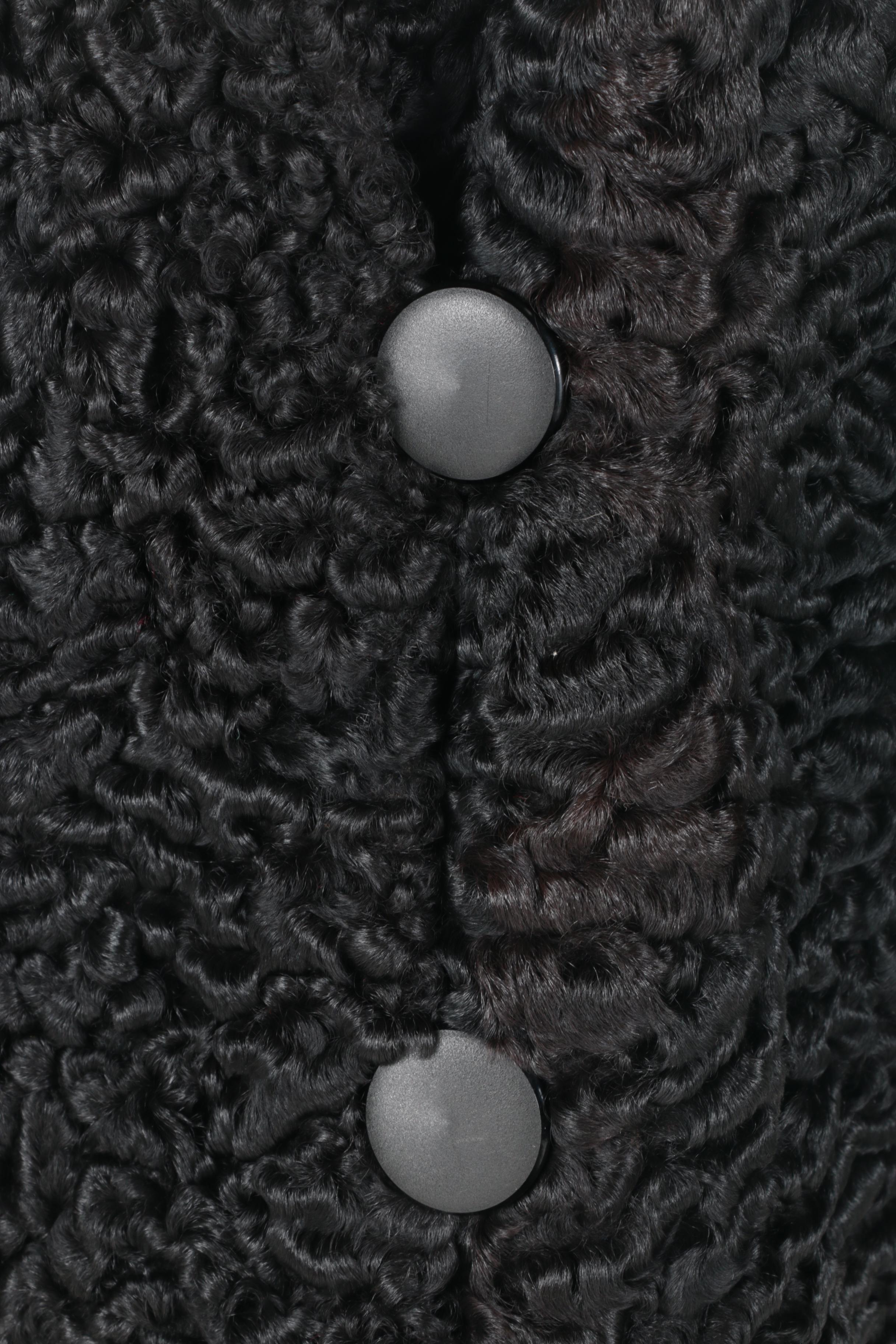 Women's Persian Lamb Coat with Mink Collar