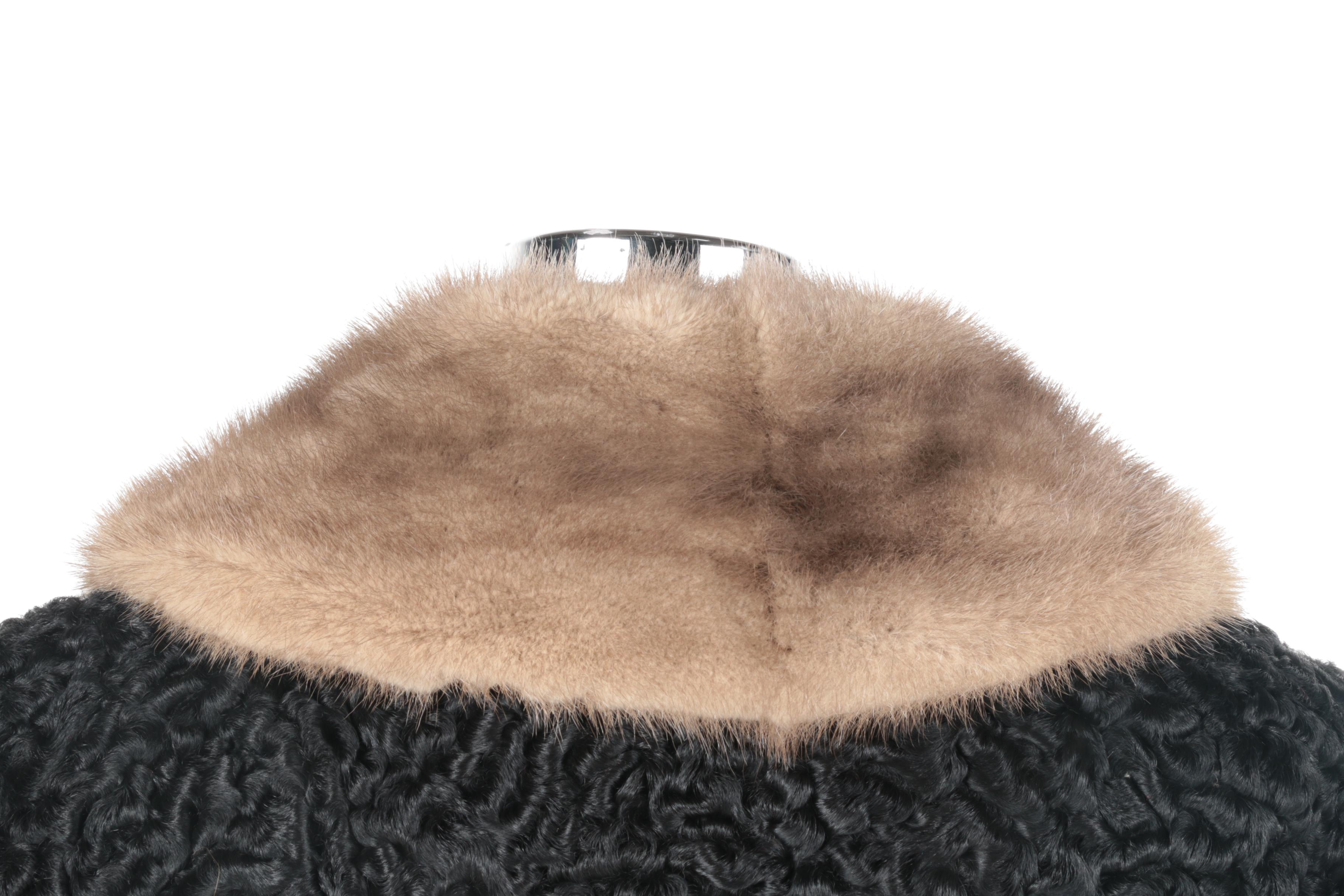 Women's Persian Lamb Coat with Mink Collar
