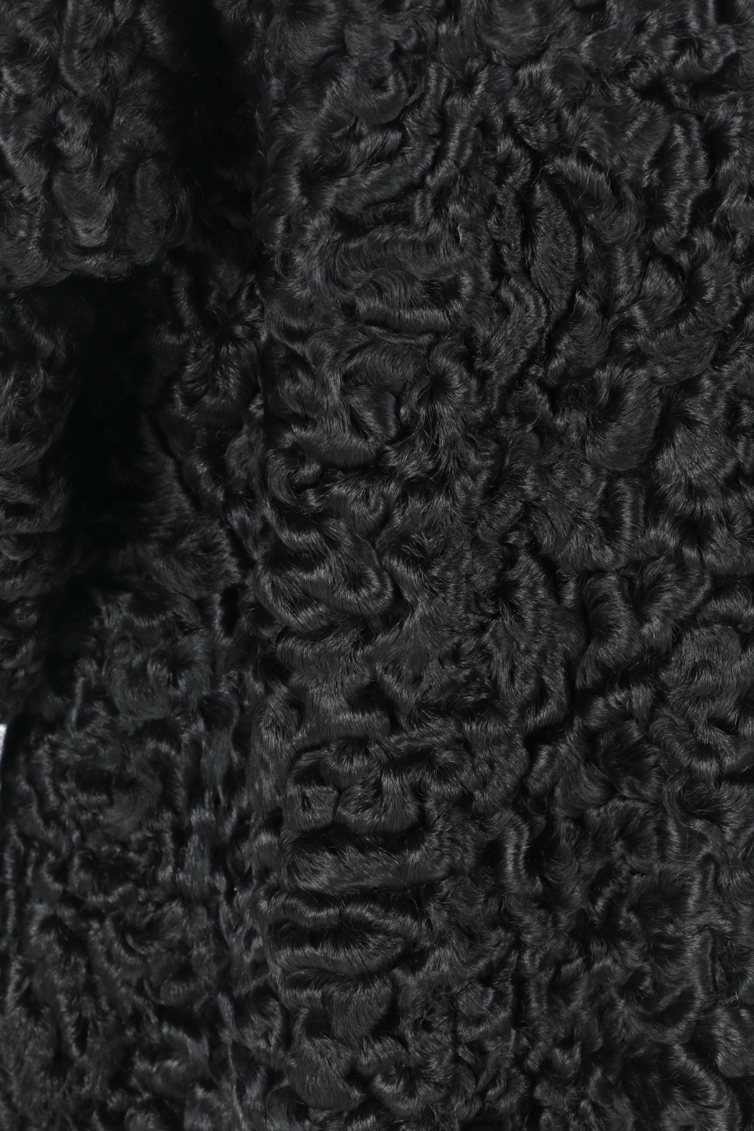 Women's Persian Lamb Coat with Mink Collar