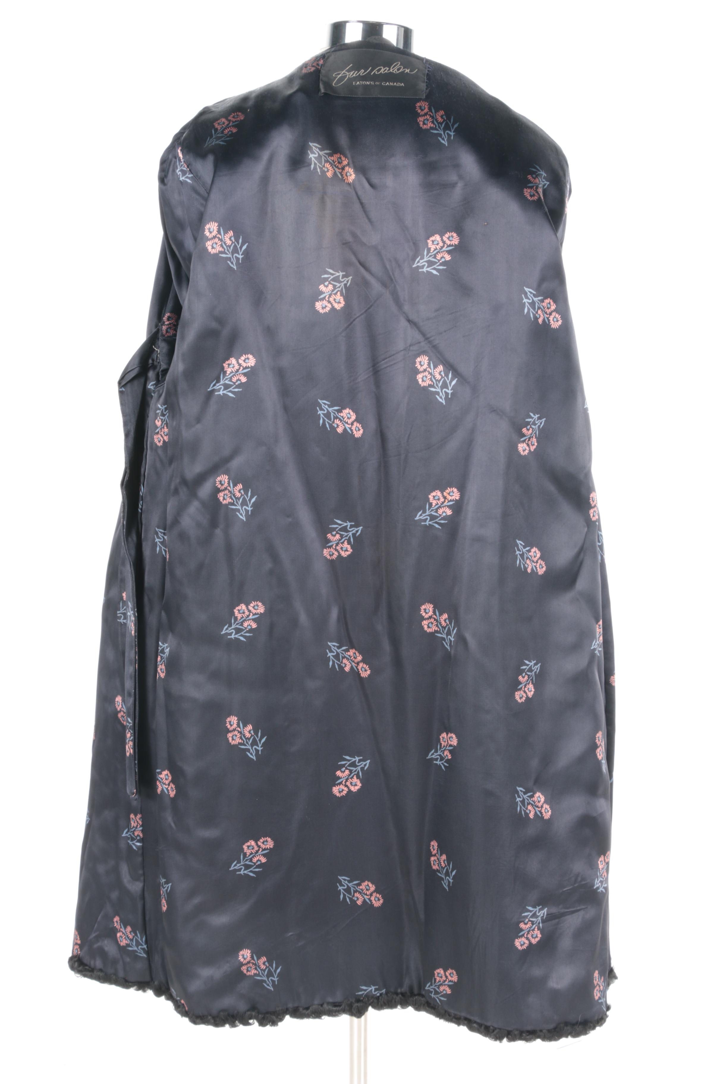 Women's Persian Lamb Coat with Mink Collar