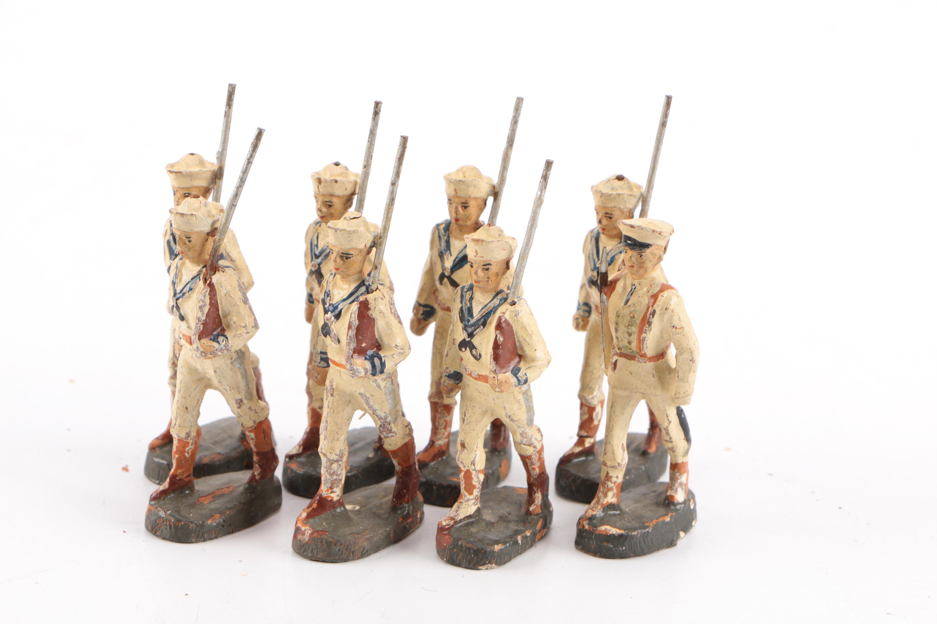 Collection of Metal Military Figurines