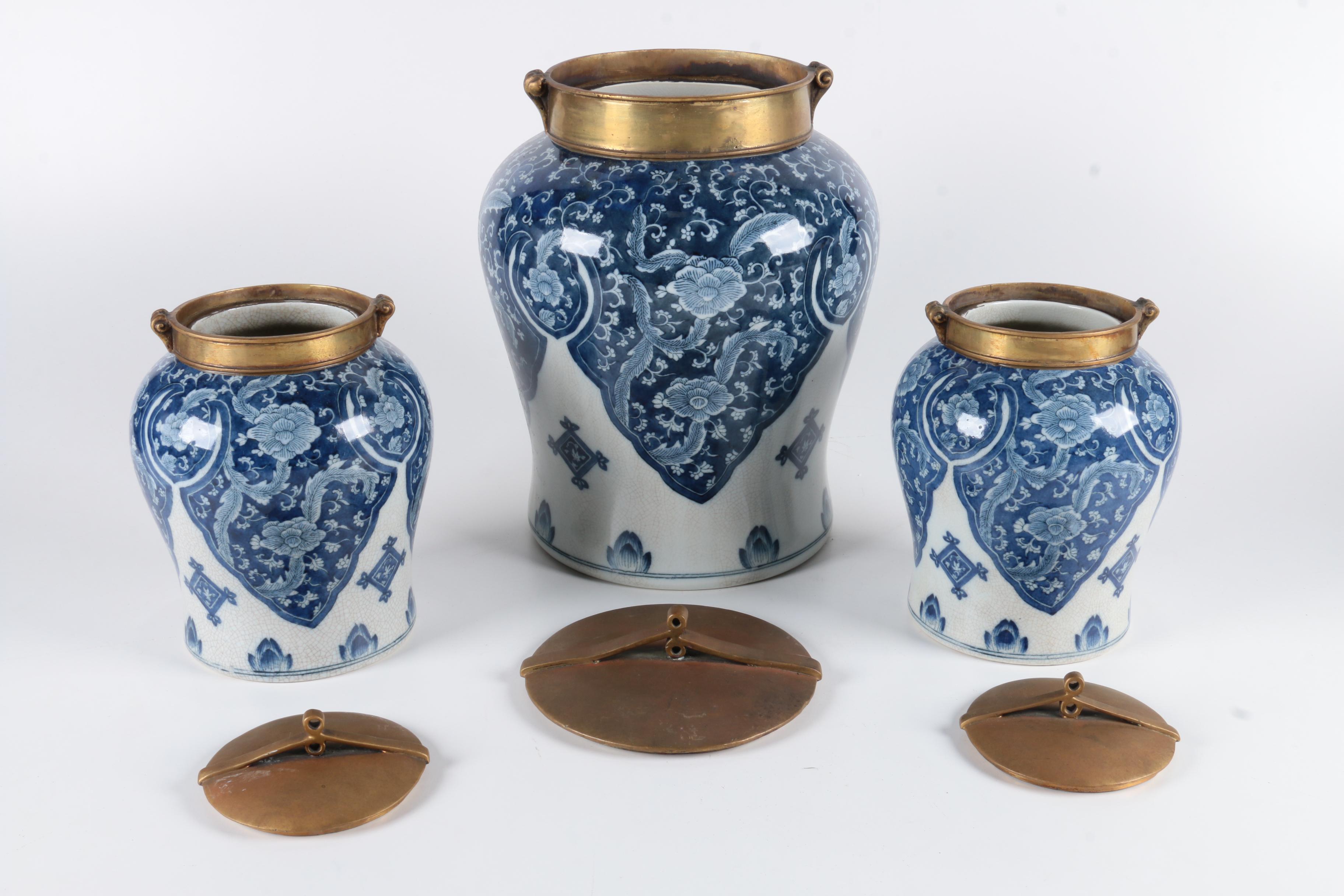 Set of Tozai Home Ceramic Ginger Jars