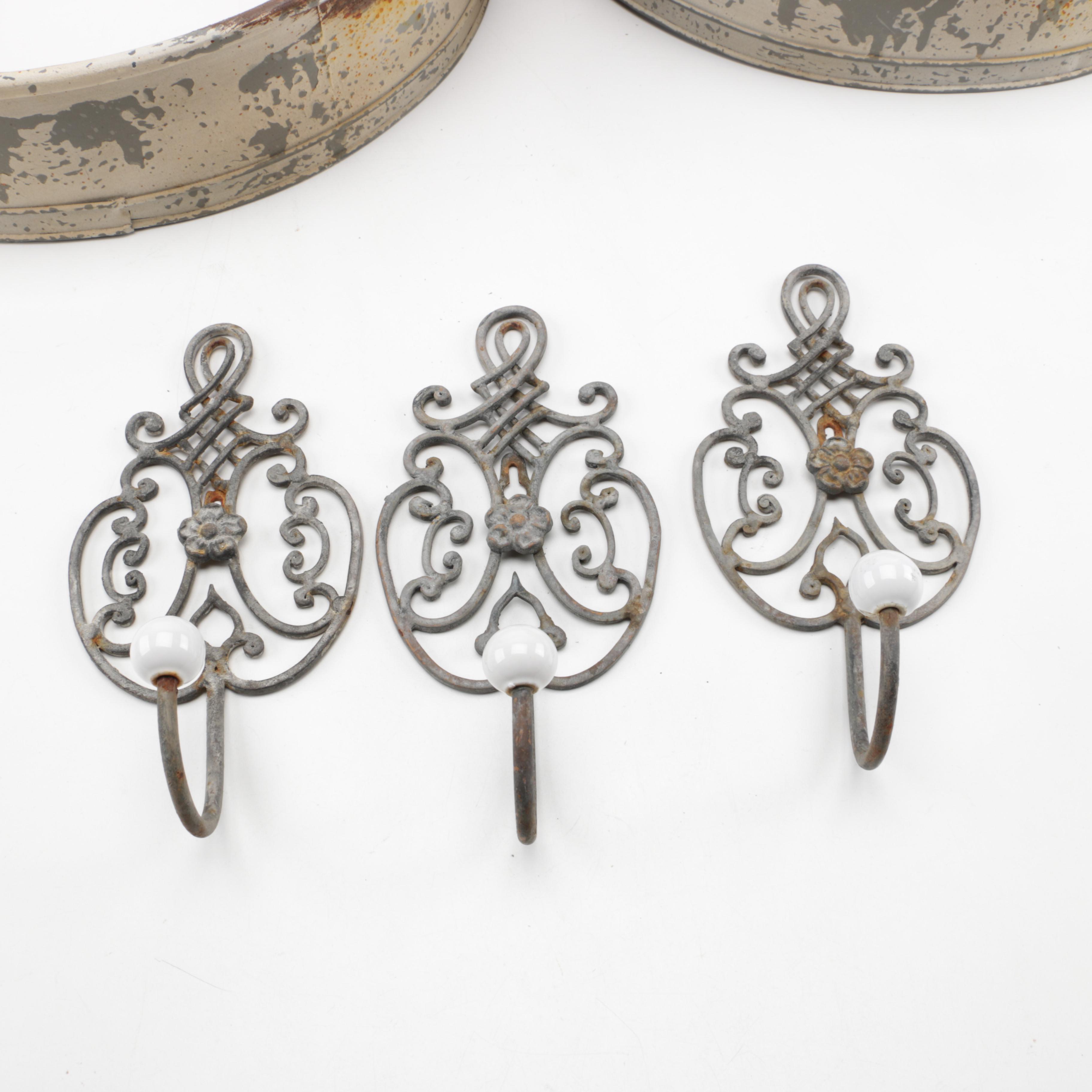 Collection of Two's Company Decorative Wall Mirrors with Wall Hooks