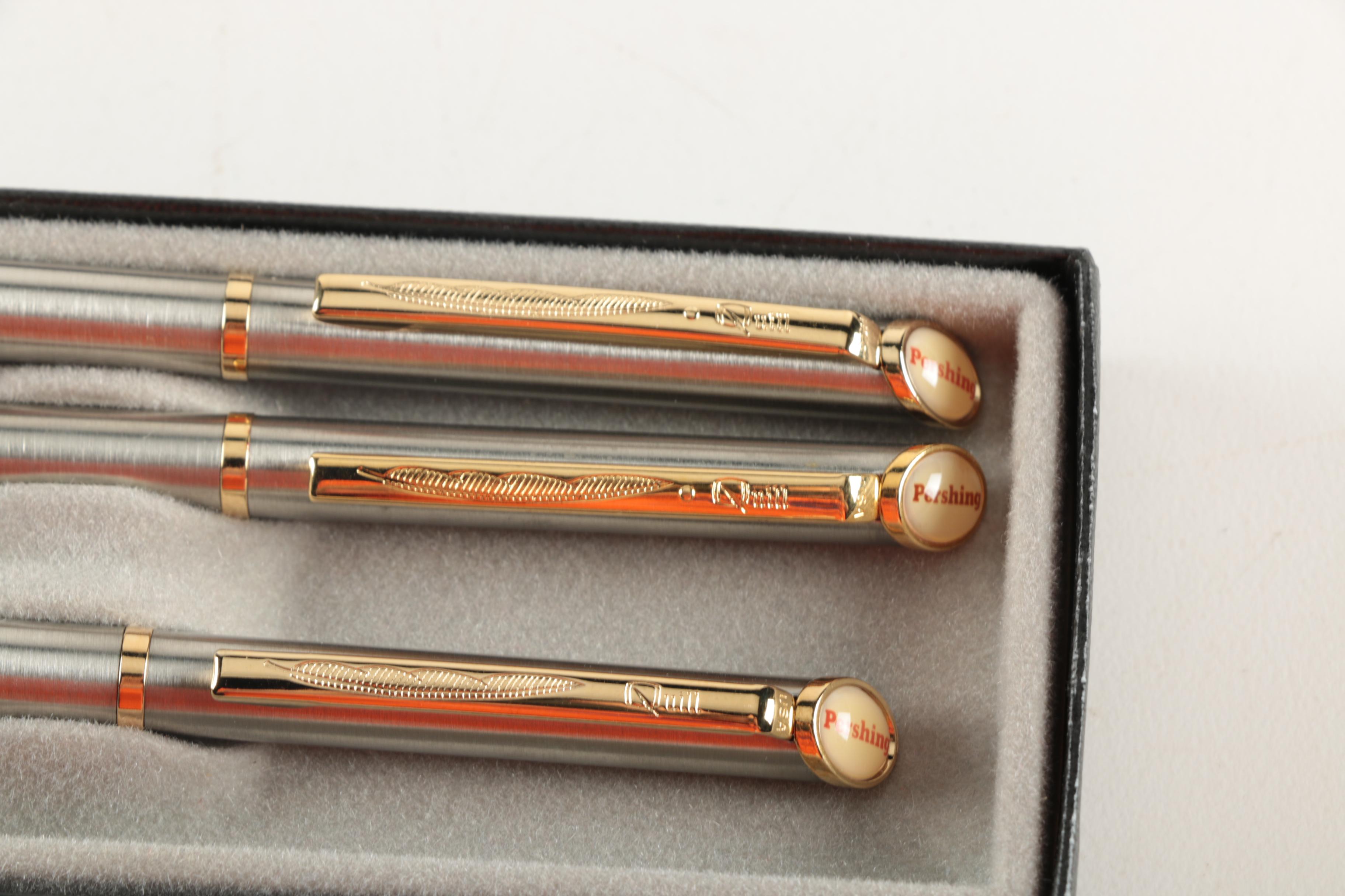 Quill Co. "Pershing" Mechanical Pencils and Ball Point Pen