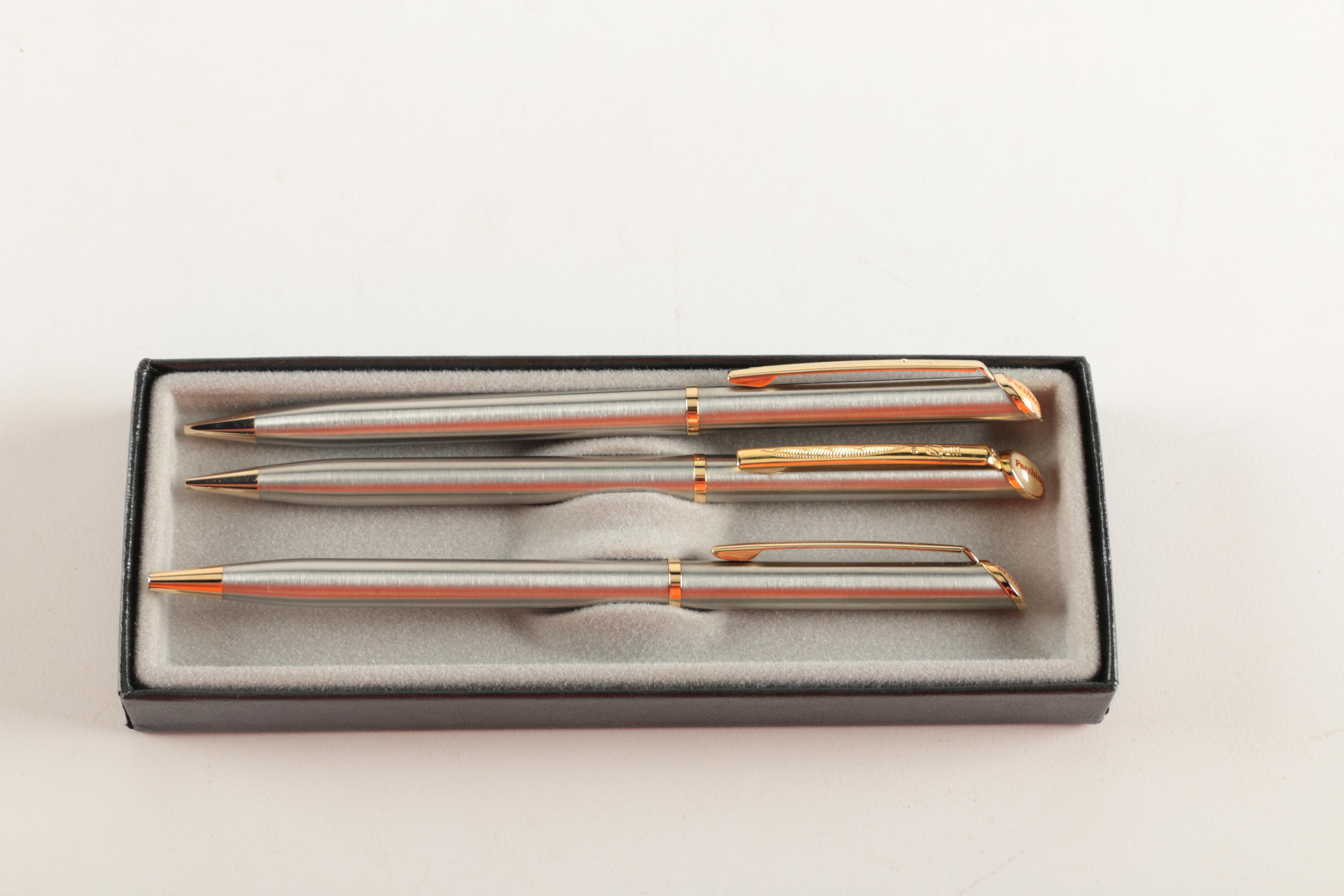 Quill Co. "Pershing" Mechanical Pencils and Ball Point Pen