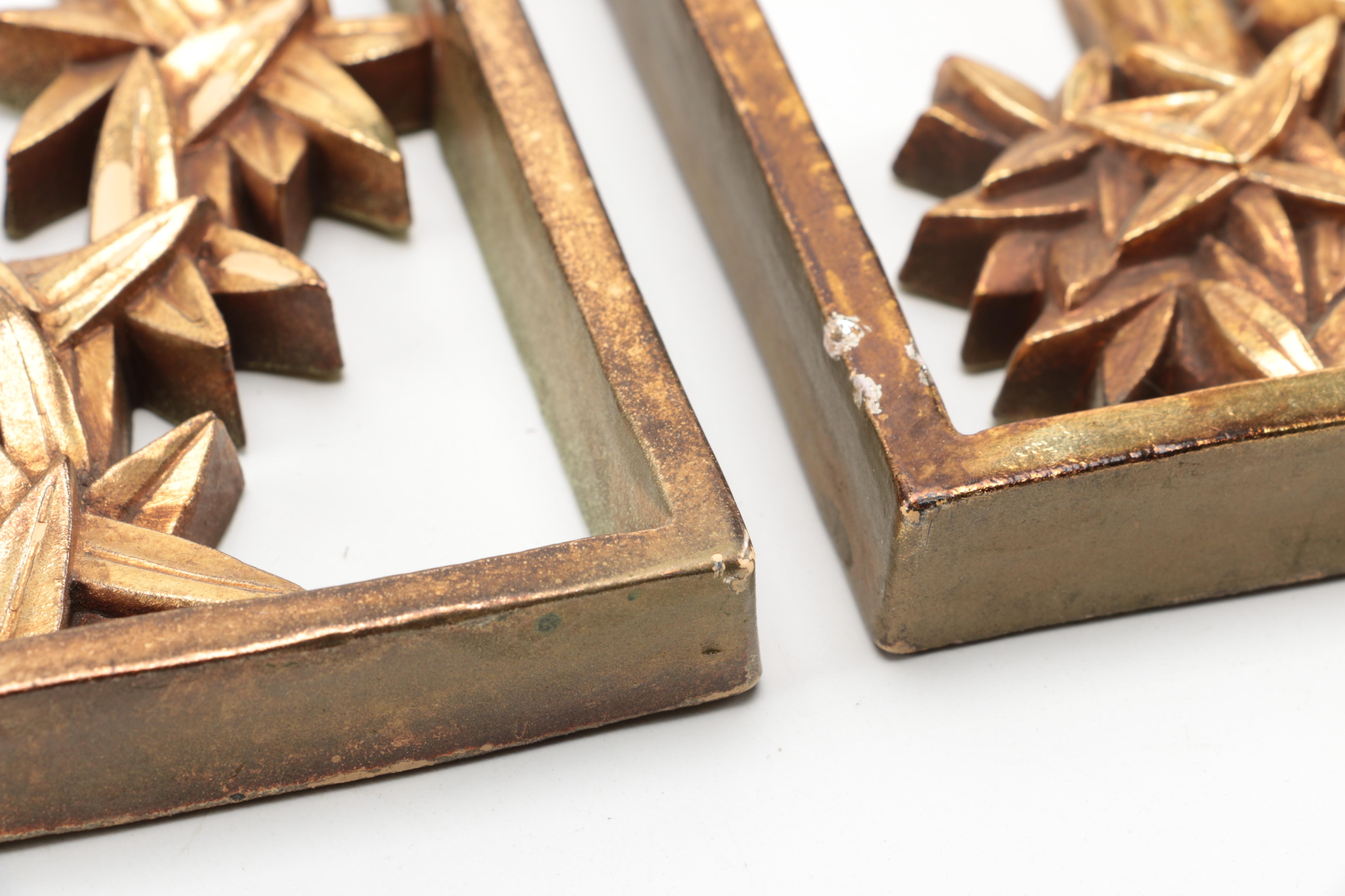 Pair of Asian Inspired Metal Wall Hangings