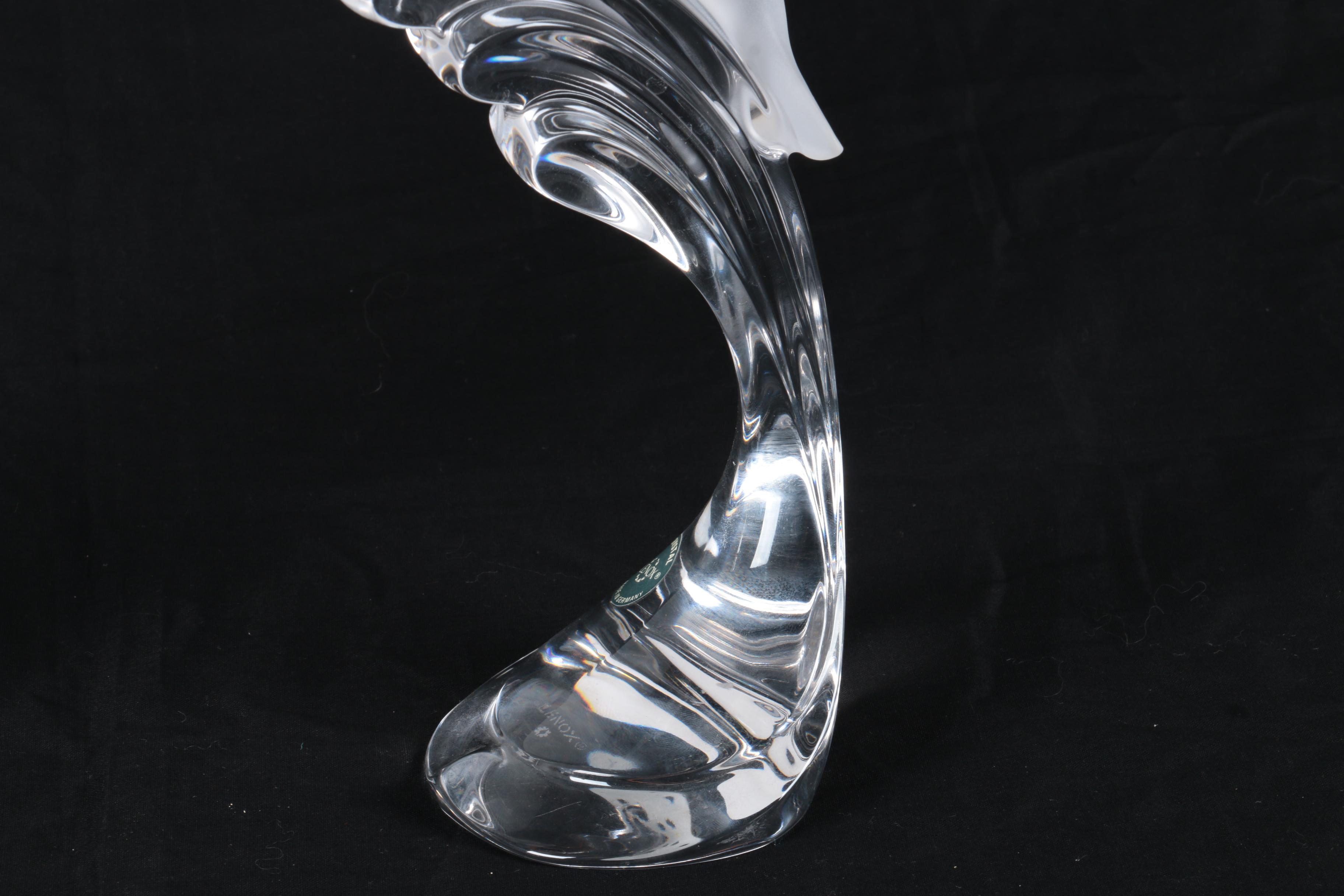 Pair of Lenox Crystal Dolphin Candlesticks