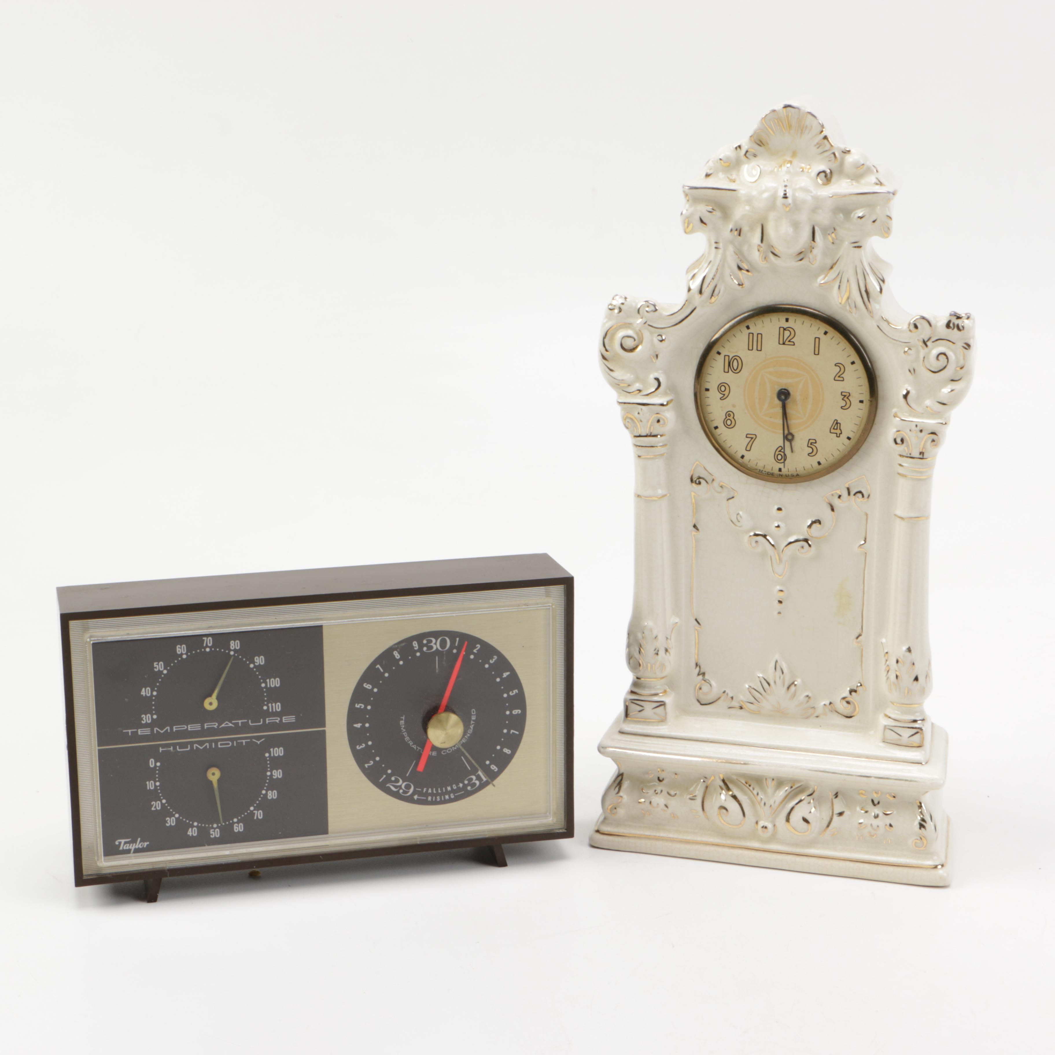 Vintage Coventry Table Clock and Barometer
