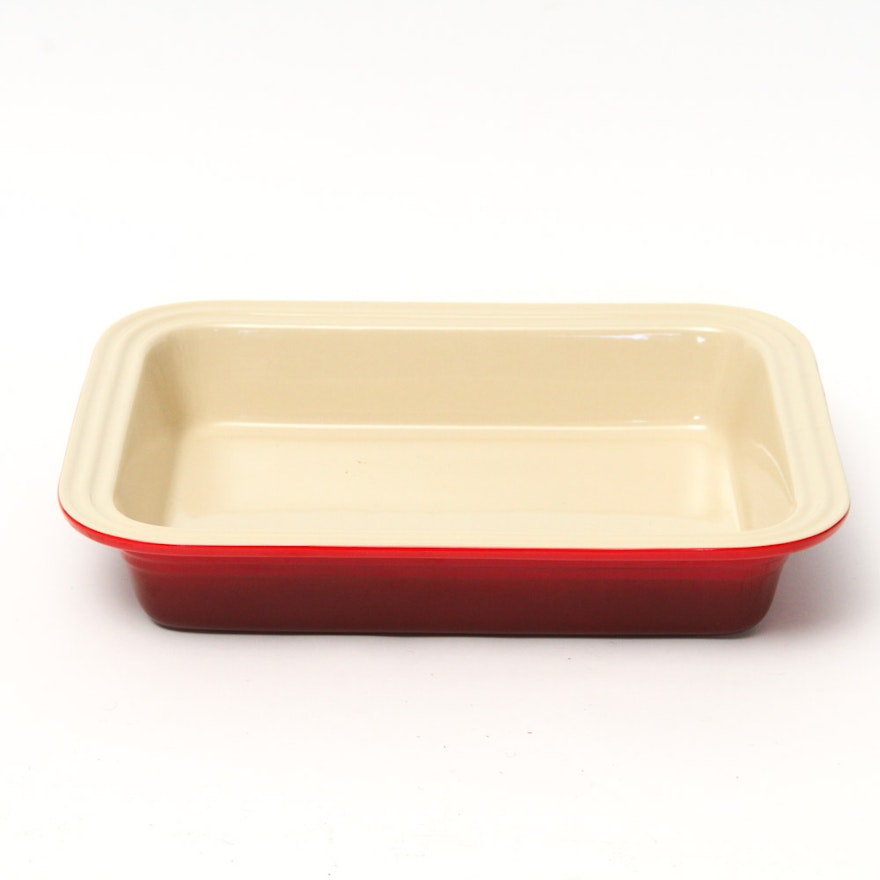 Le Creuset Red Enamel Casserole Dish