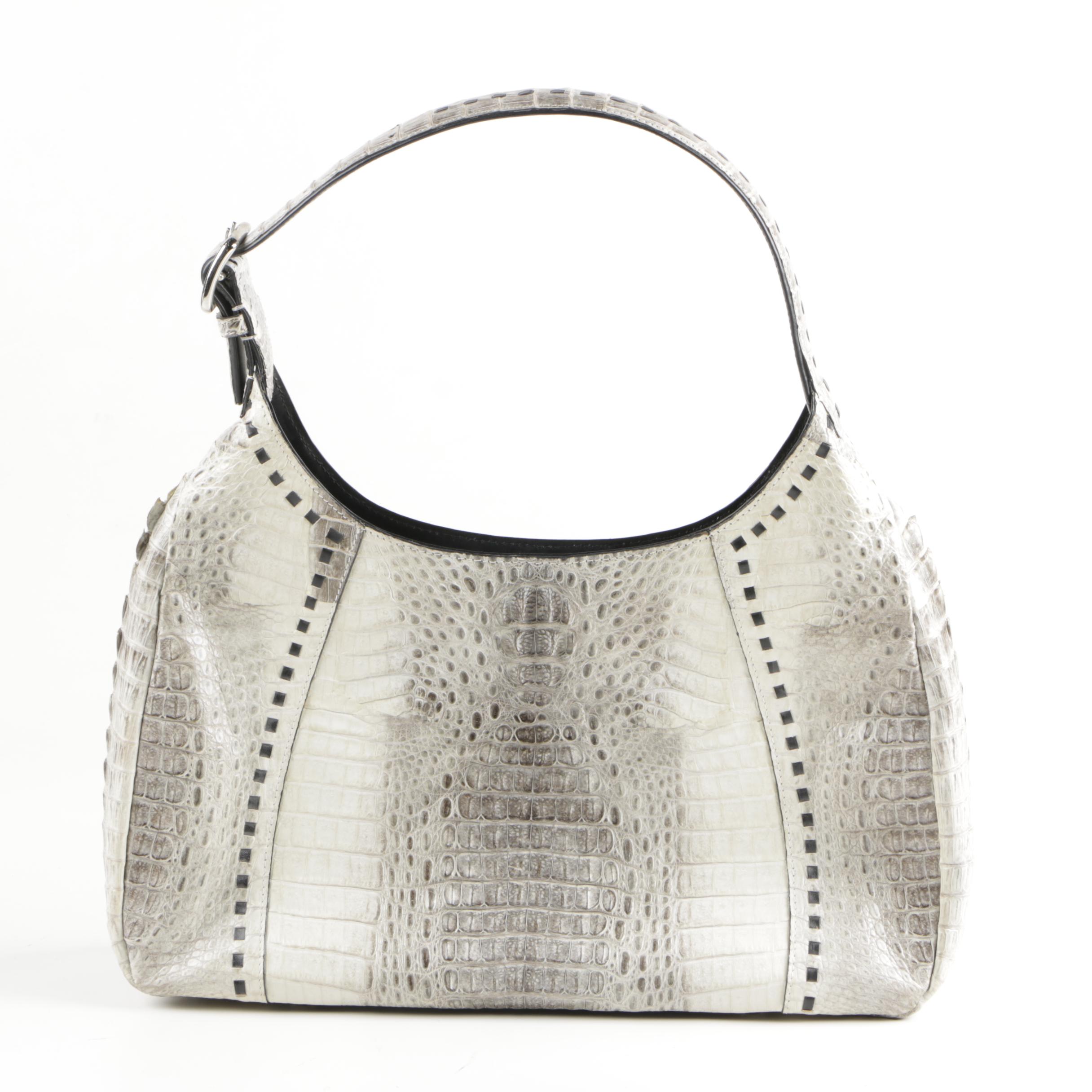 Nina Raye Crocodile Skin Handbag