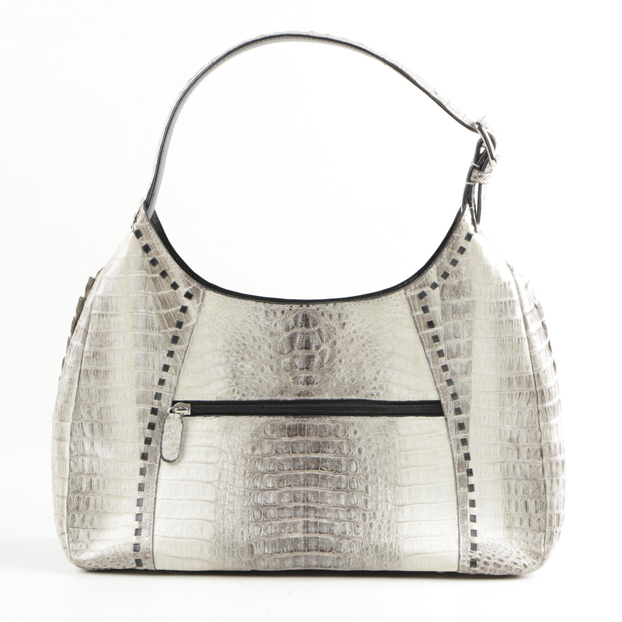 Nina Raye Crocodile Skin Handbag