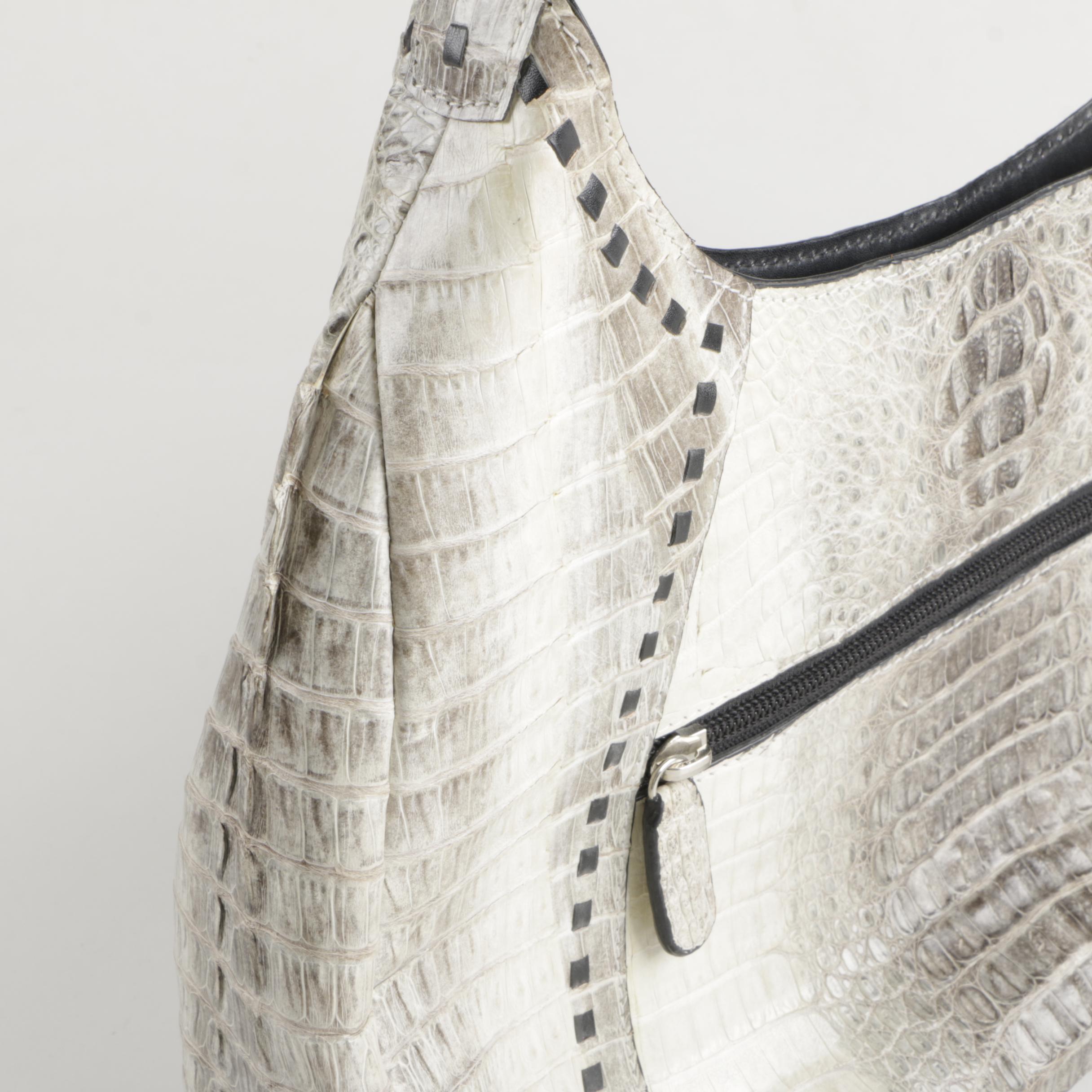 Nina Raye Crocodile Skin Handbag