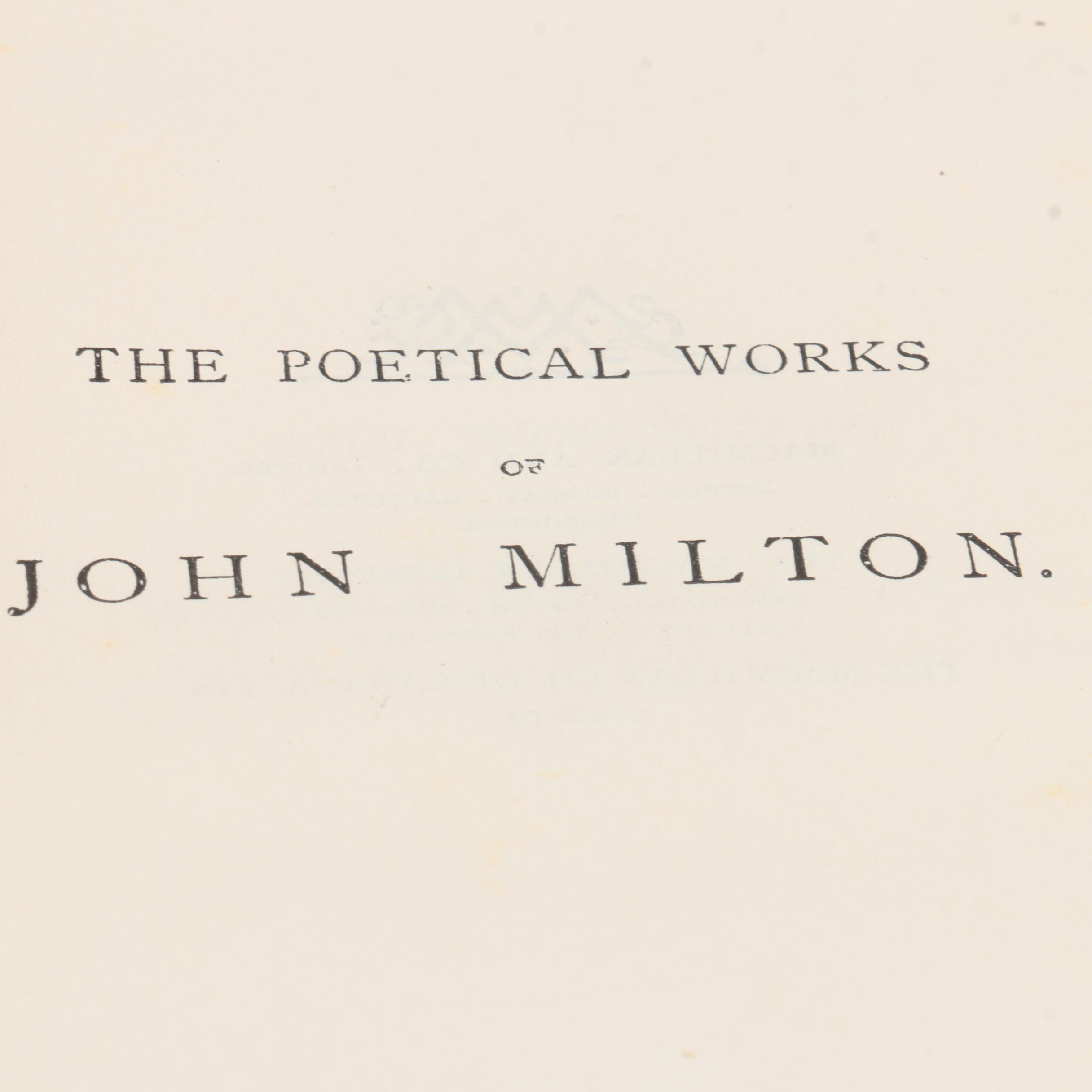 1911 "The Poetical Works of John Milton"