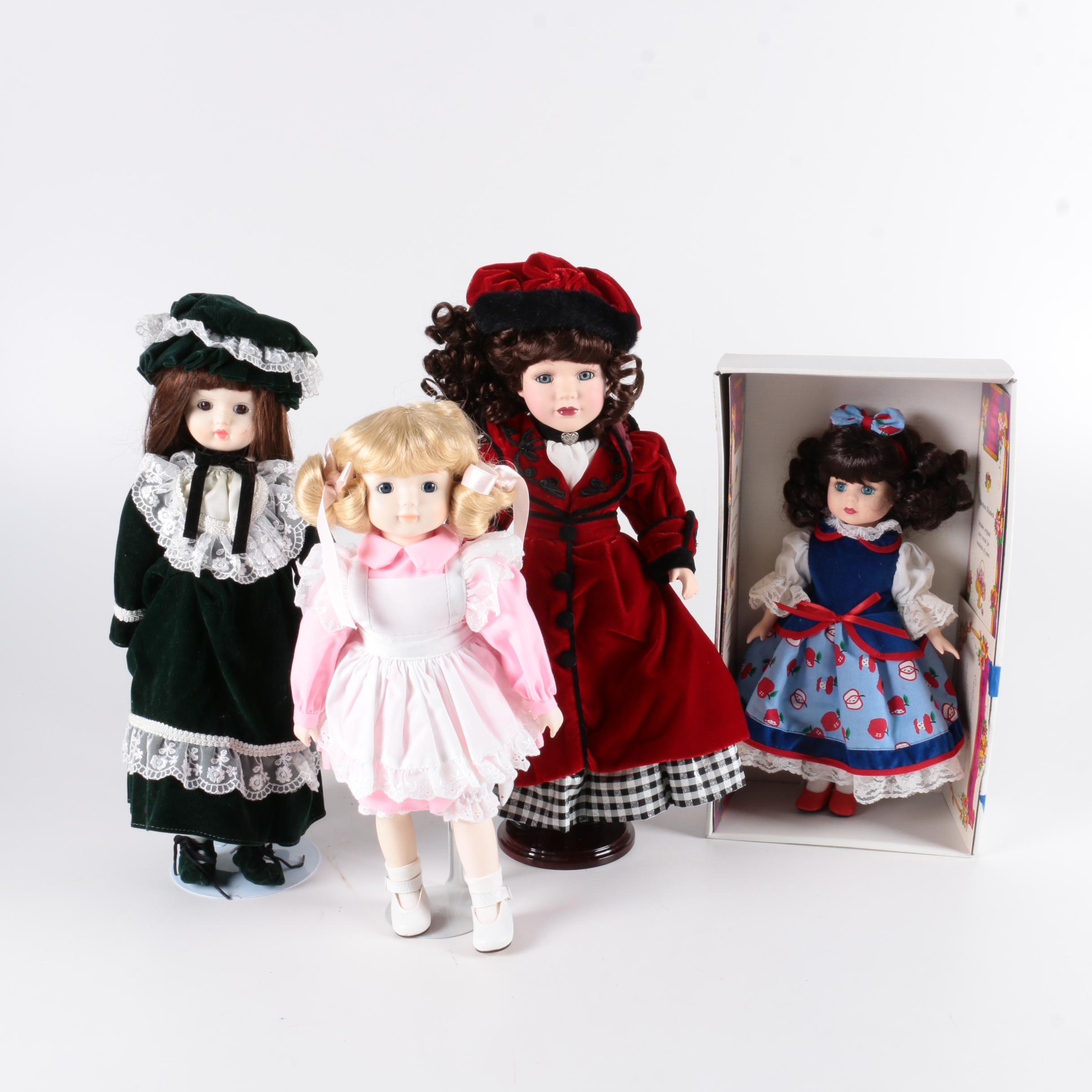 Collection of Porcelain and Plastic Dolls