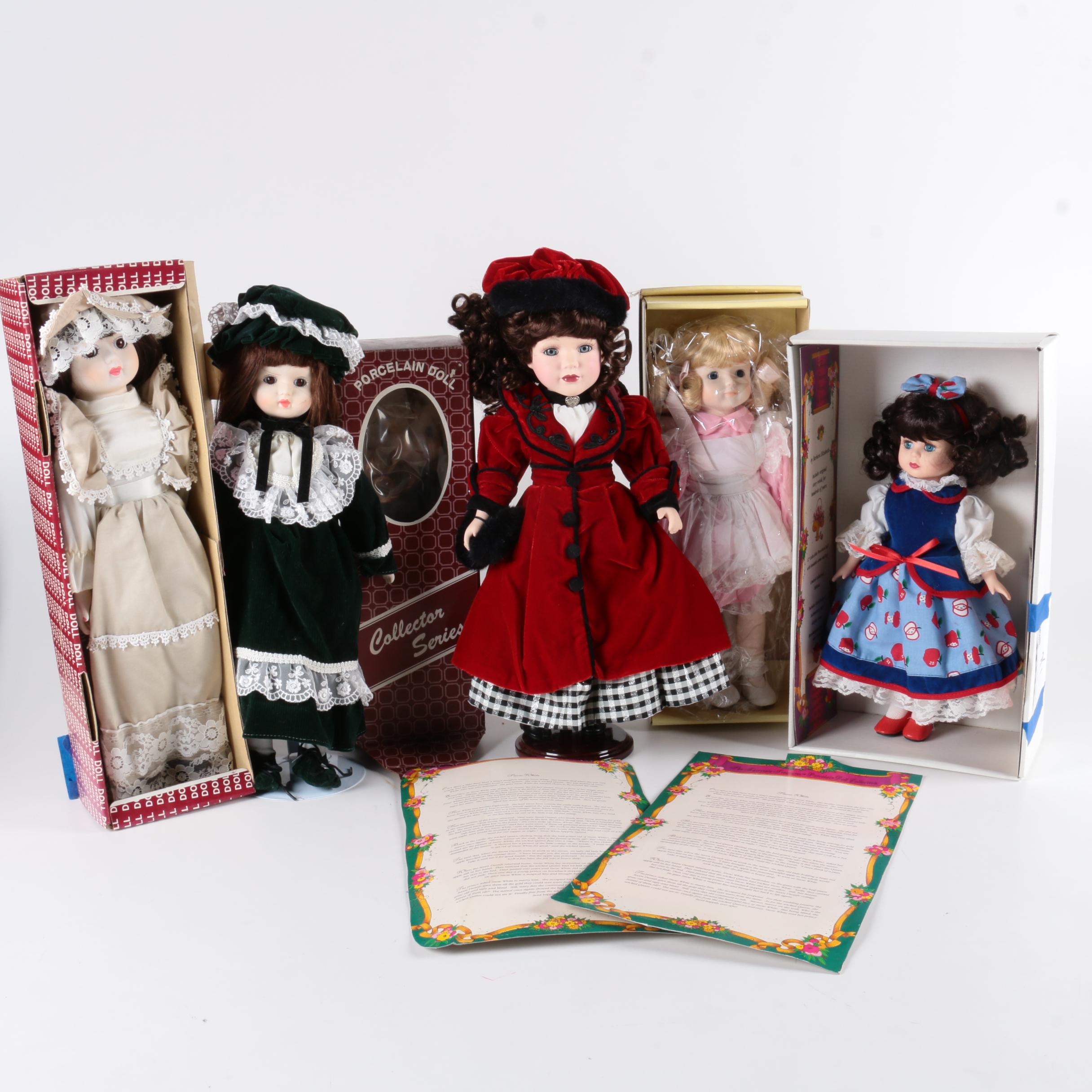 Collection of Porcelain and Plastic Dolls