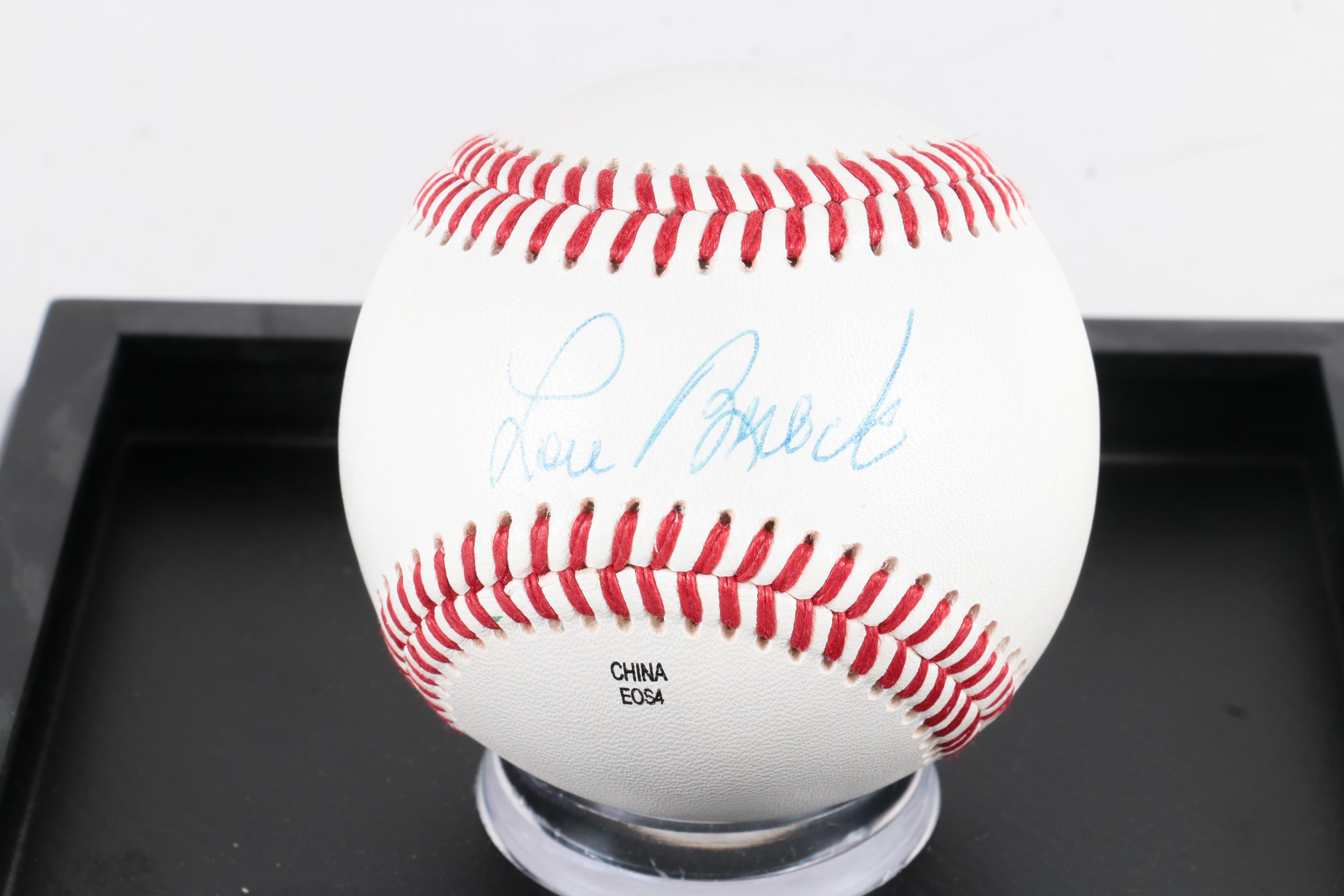 Lou Brock Signed baseball
