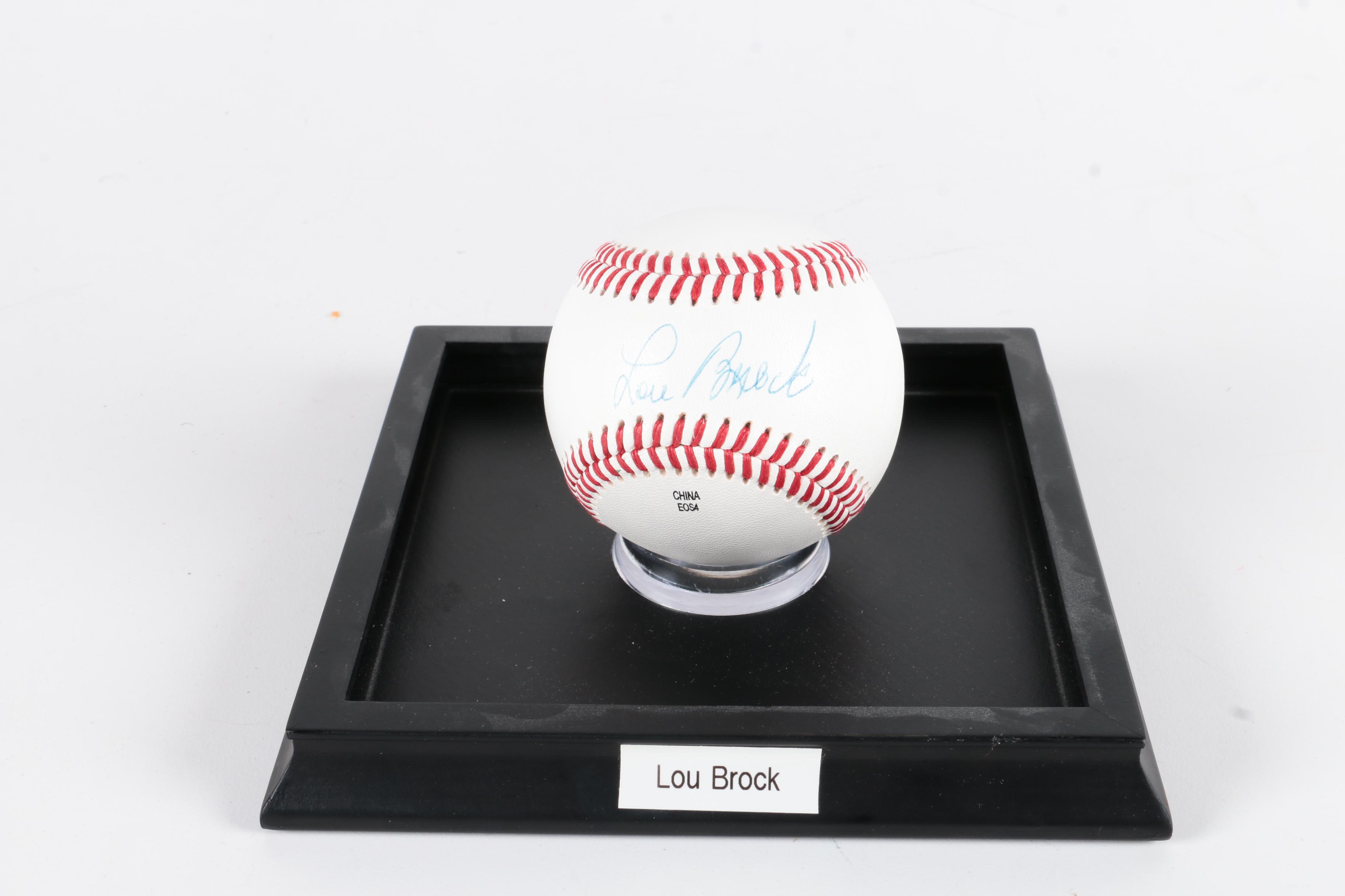 Lou Brock Signed baseball