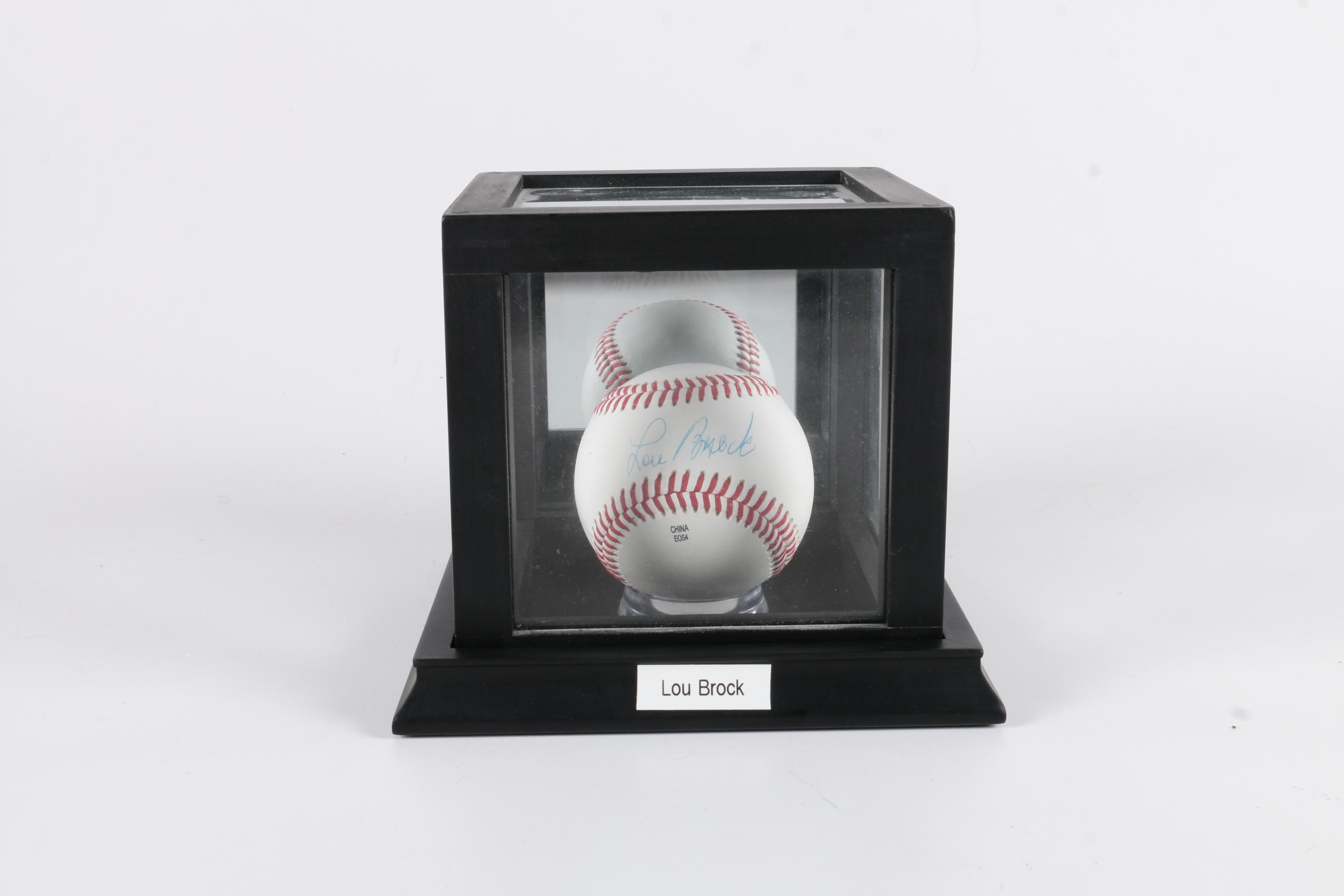 Lou Brock Signed baseball