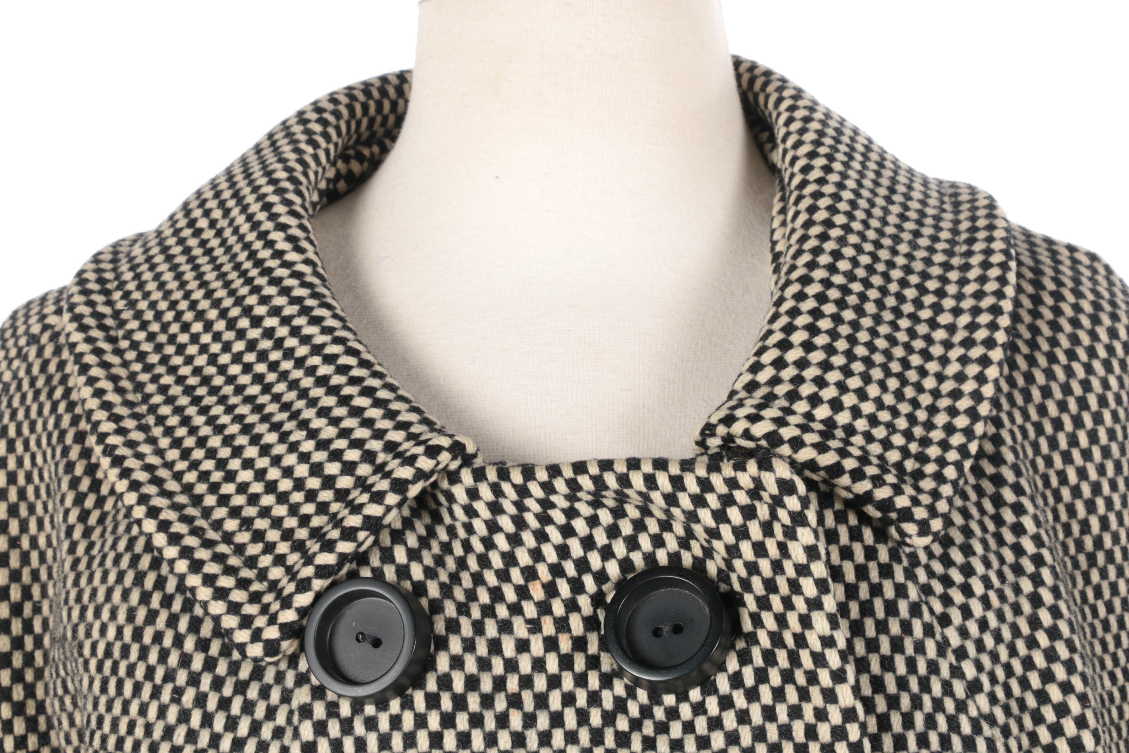 Vintage Black and White Checkered Coat by Heather Fashions Inc.