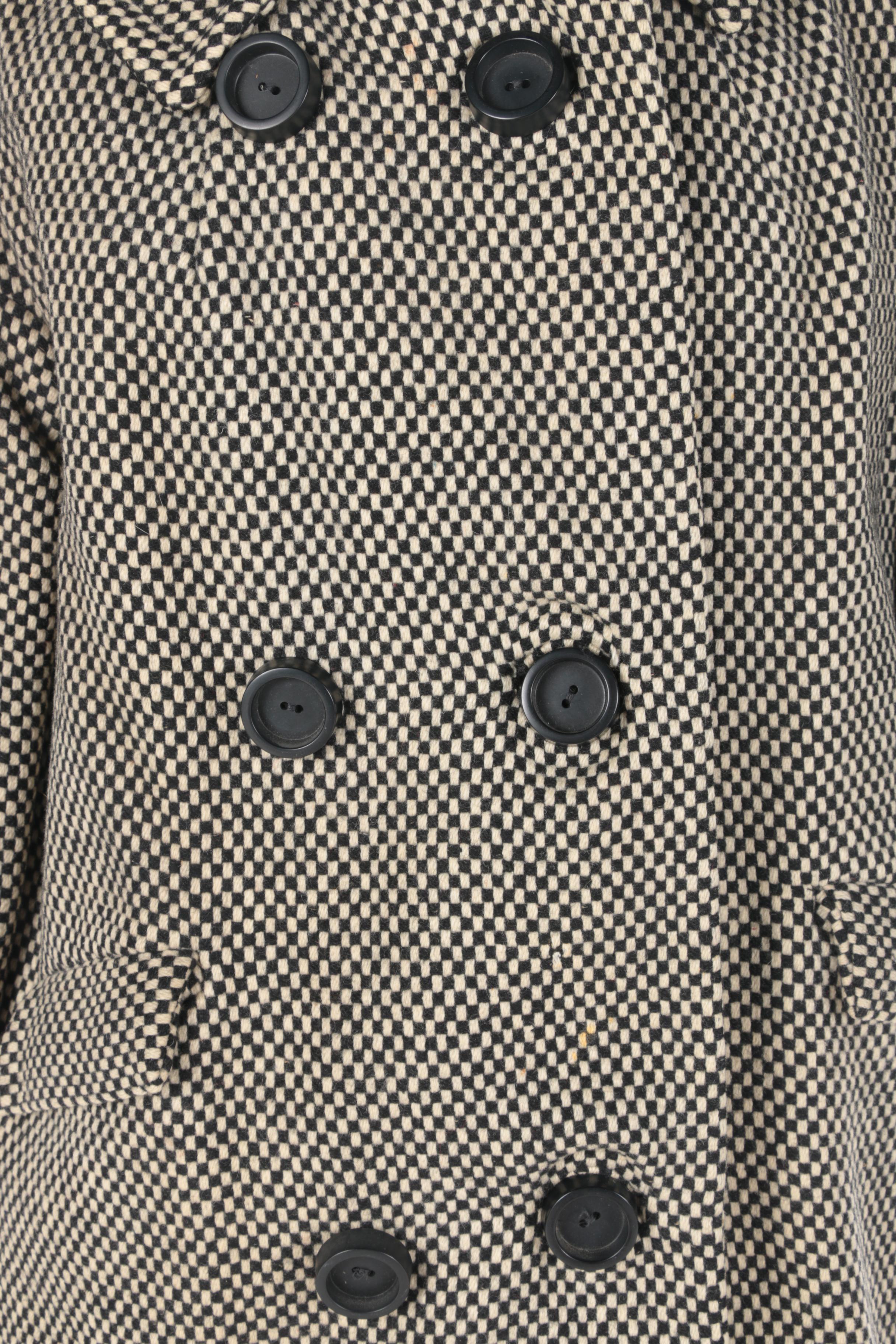 Vintage Black and White Checkered Coat by Heather Fashions Inc.
