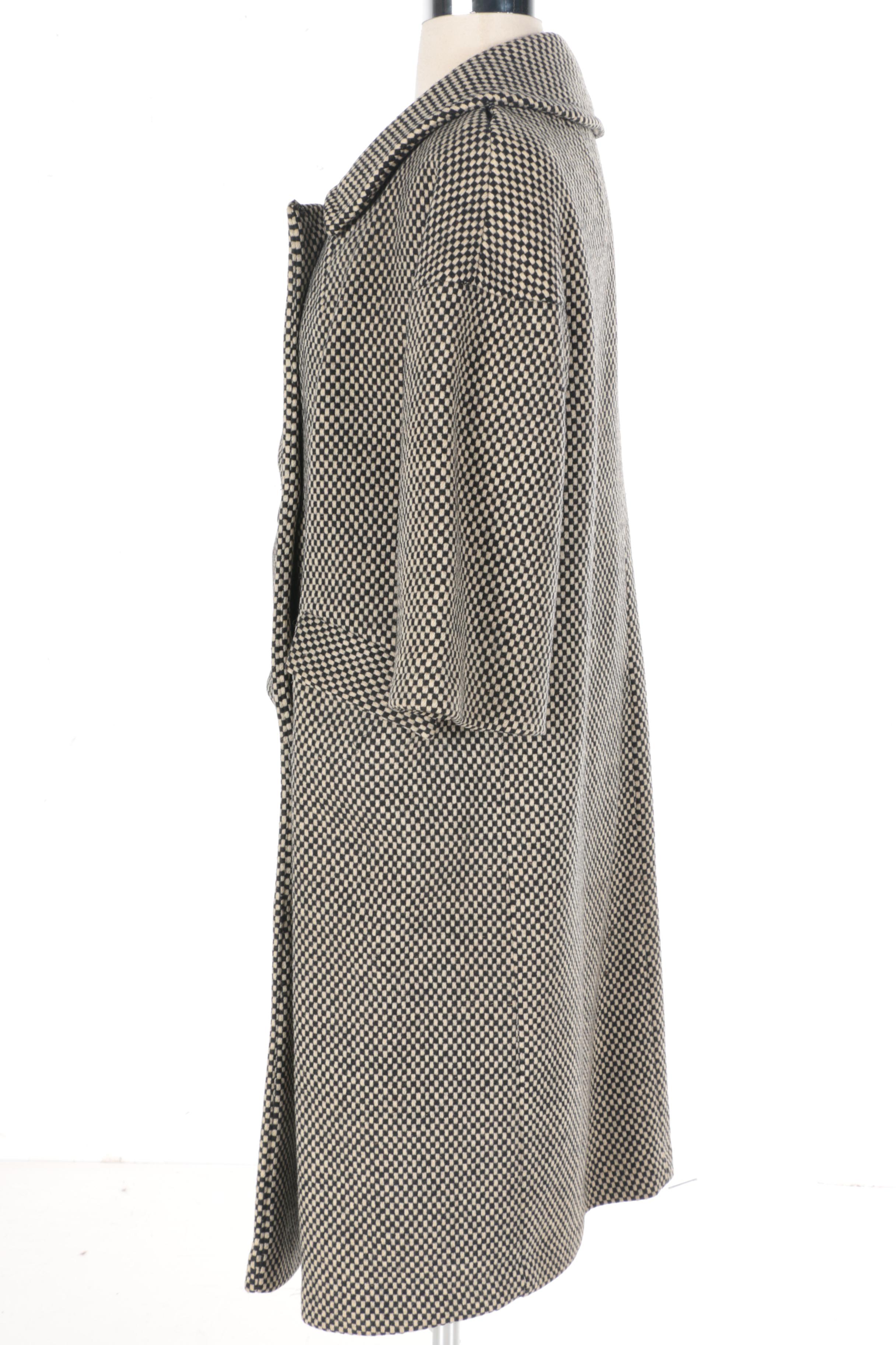 Vintage Black and White Checkered Coat by Heather Fashions Inc.