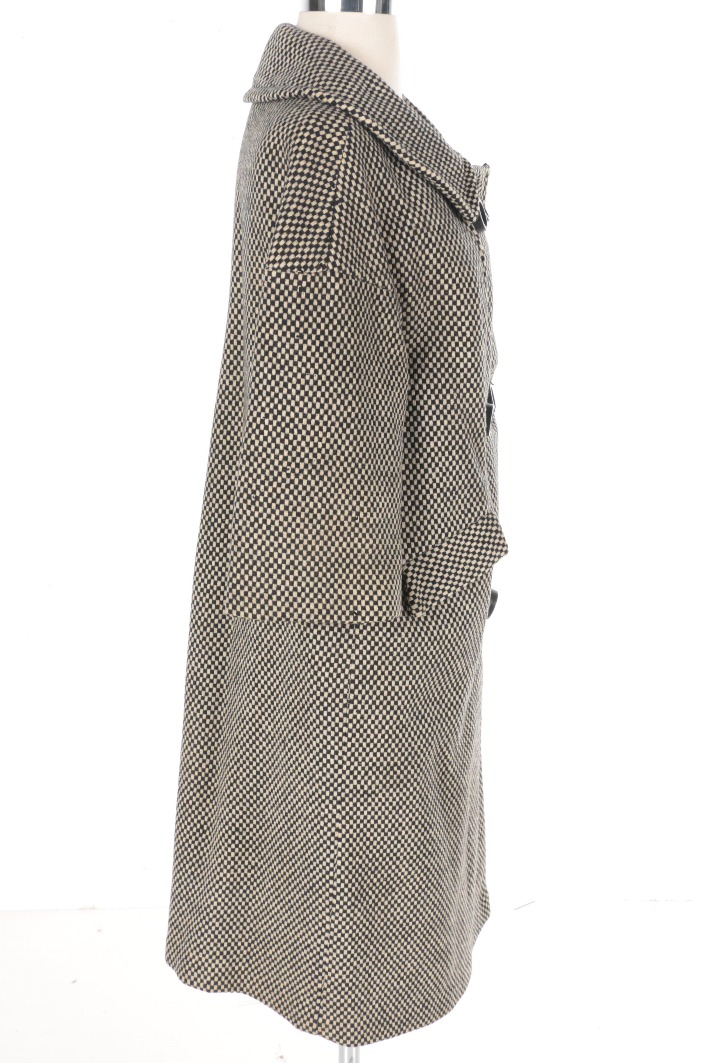 Vintage Black and White Checkered Coat by Heather Fashions Inc.