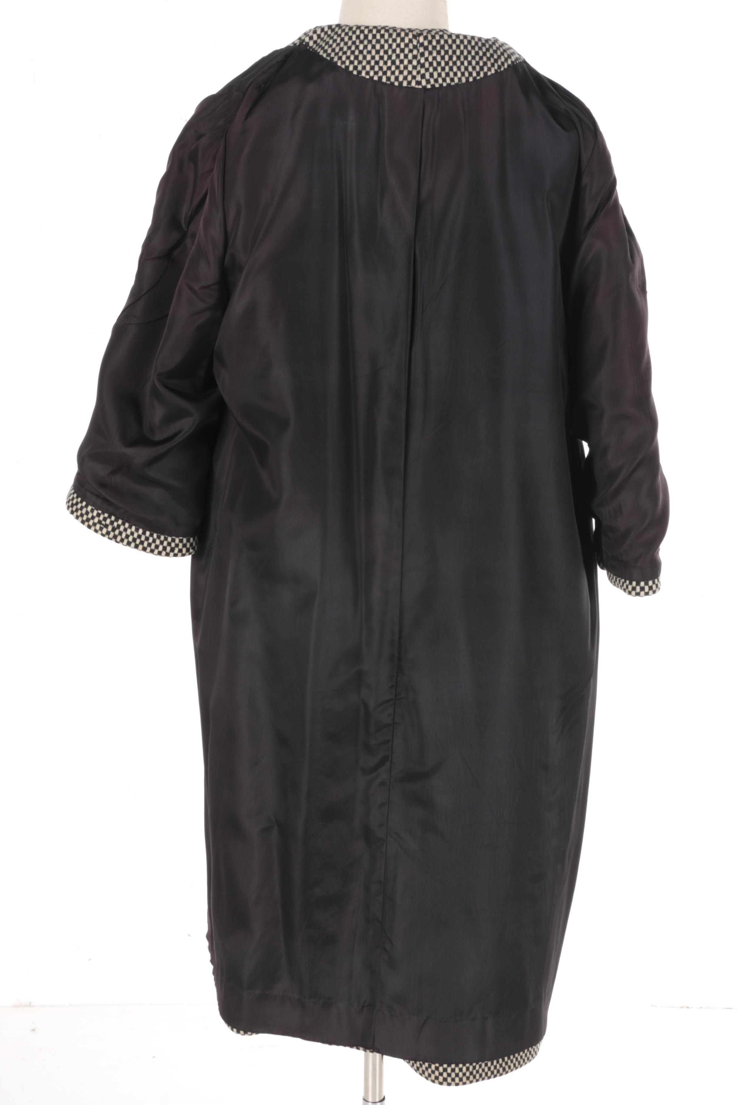 Vintage Black and White Checkered Coat by Heather Fashions Inc.