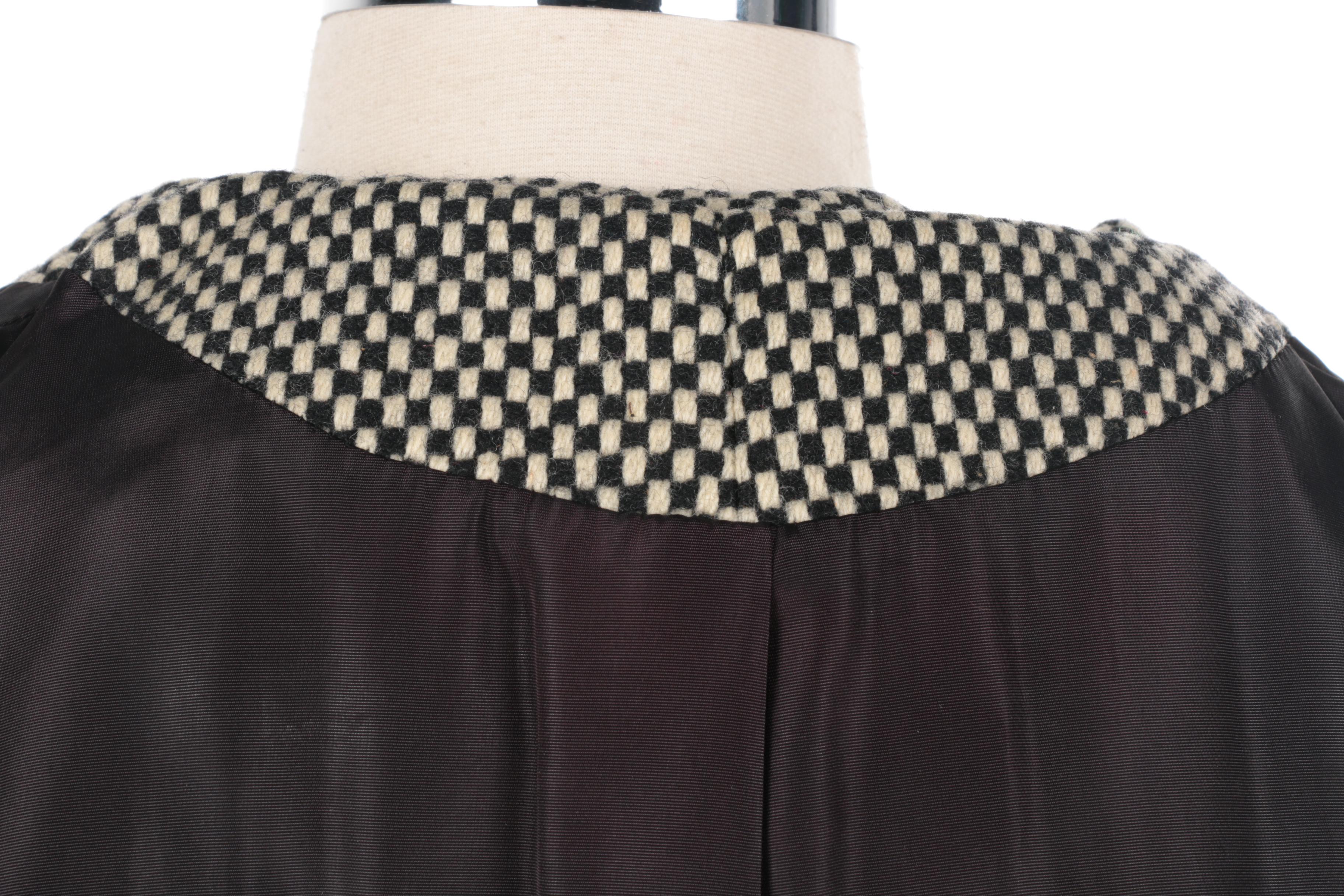 Vintage Black and White Checkered Coat by Heather Fashions Inc.