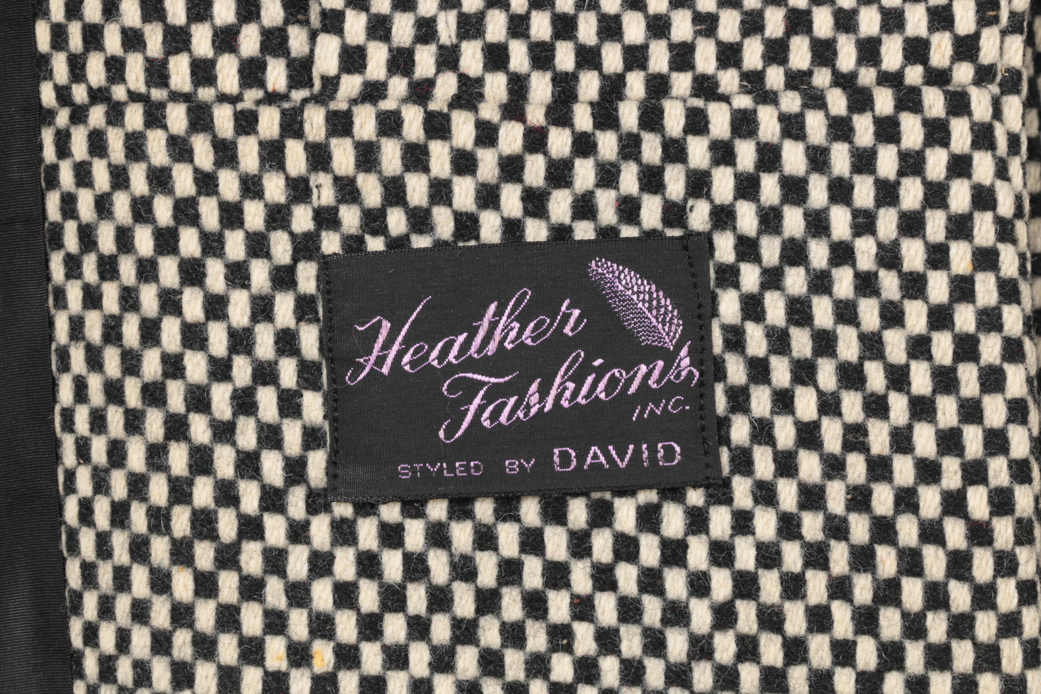 Vintage Black and White Checkered Coat by Heather Fashions Inc.