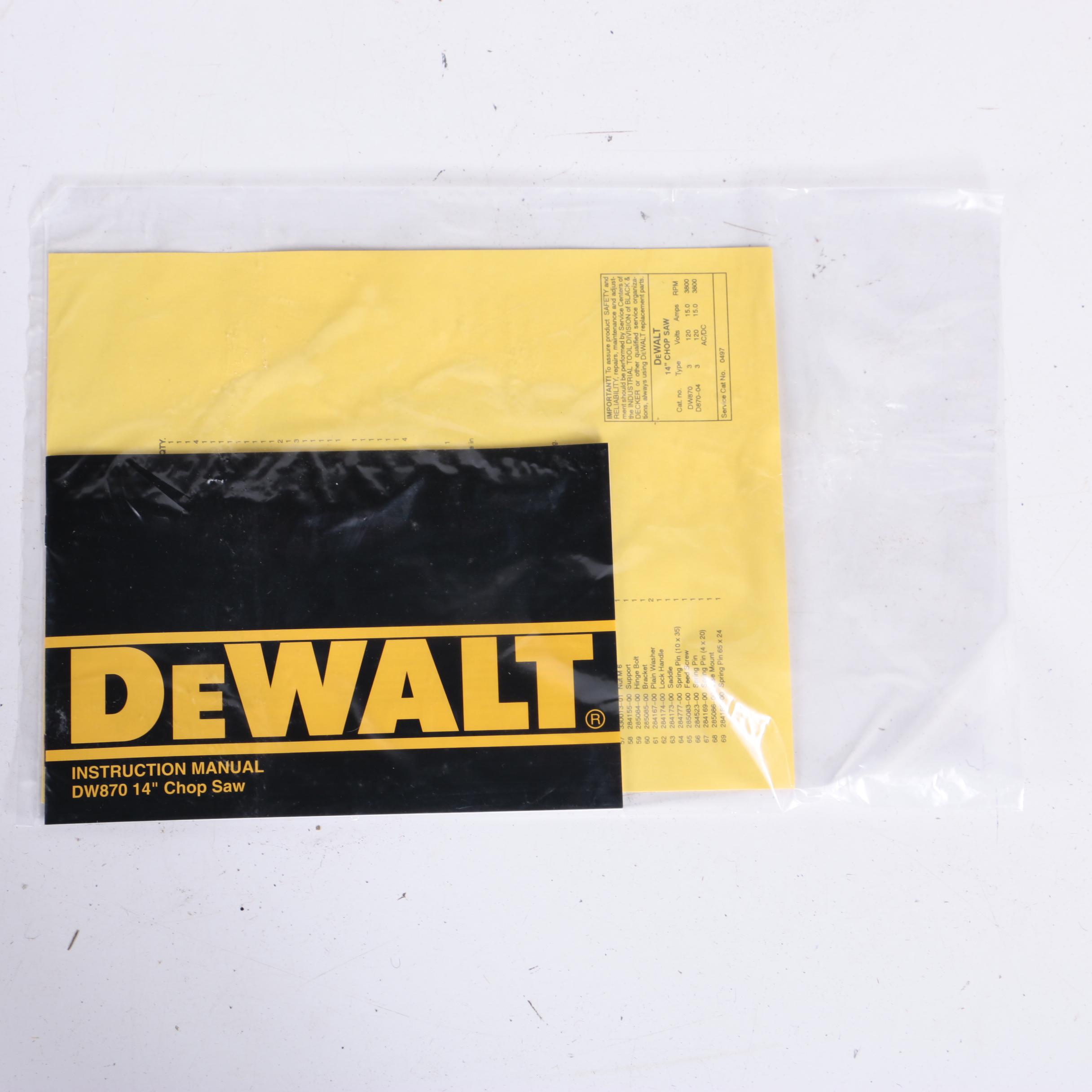 Dewalt DW870 14" Chop Saw