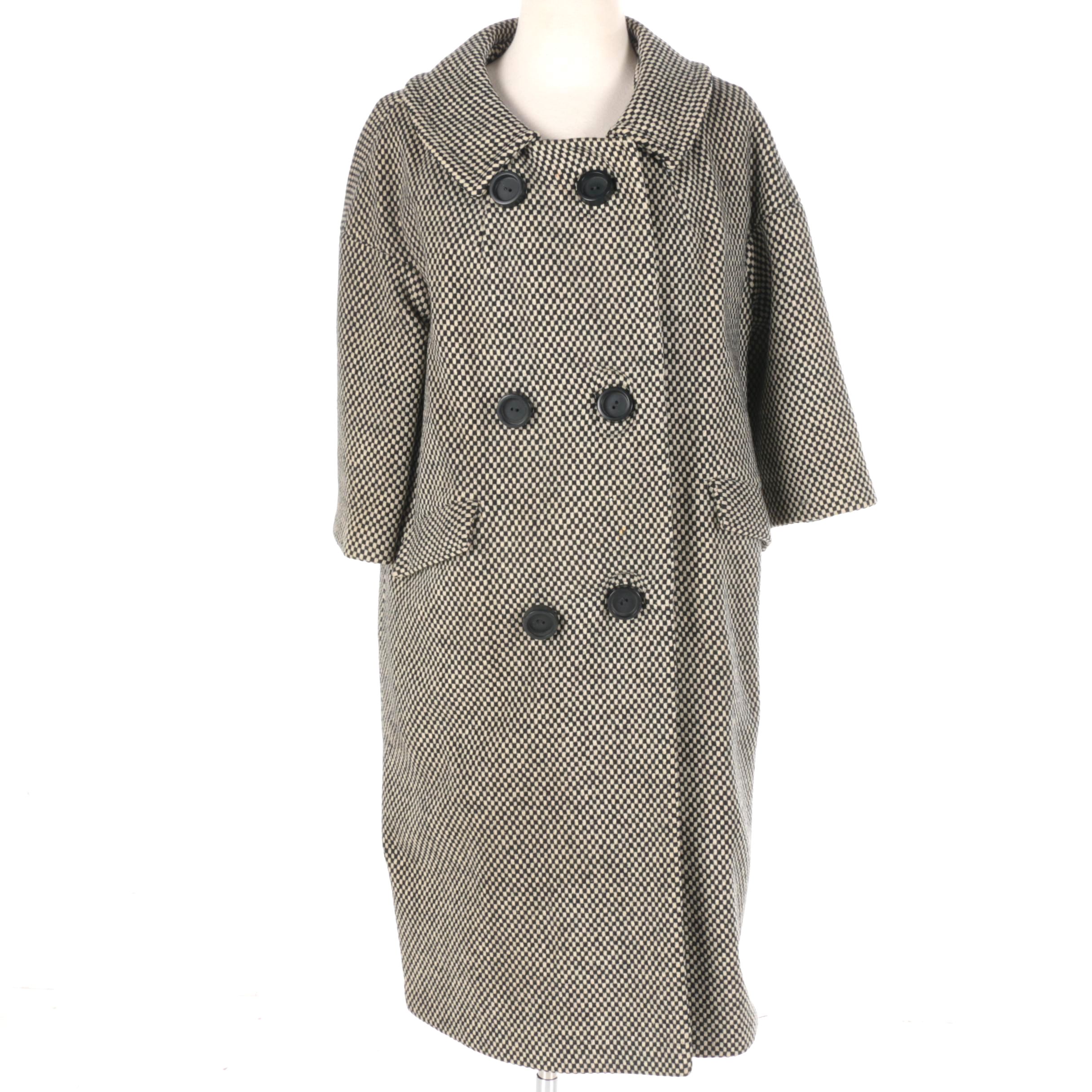 Vintage Black and White Checkered Coat by Heather Fashions Inc.