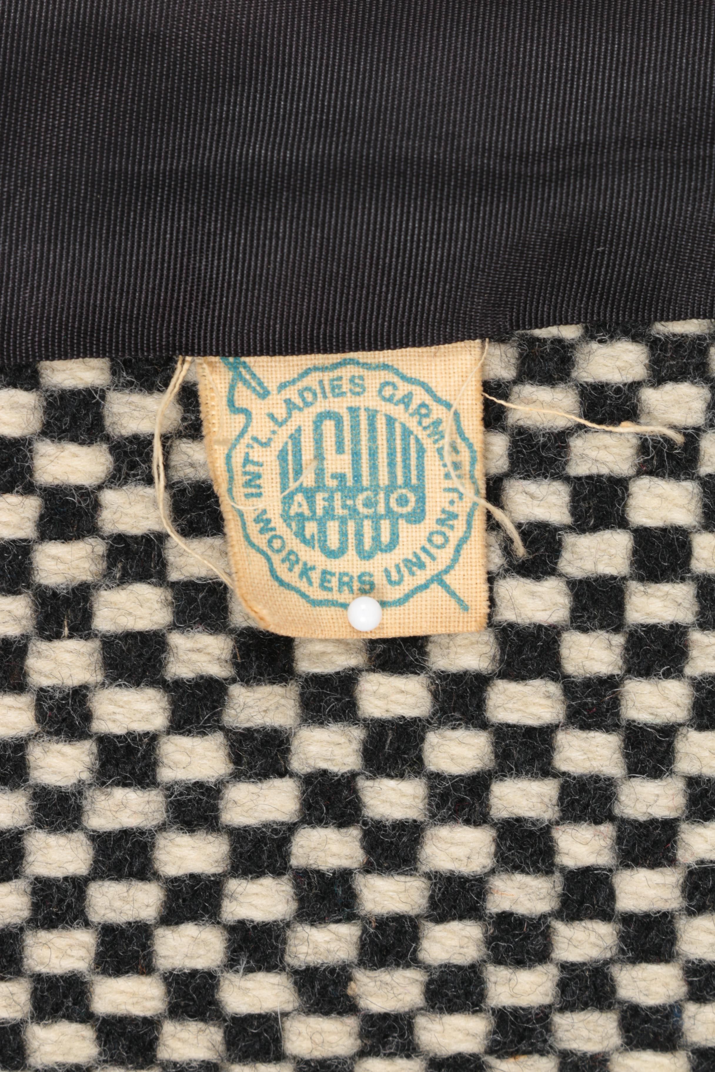 Vintage Black and White Checkered Coat by Heather Fashions Inc.