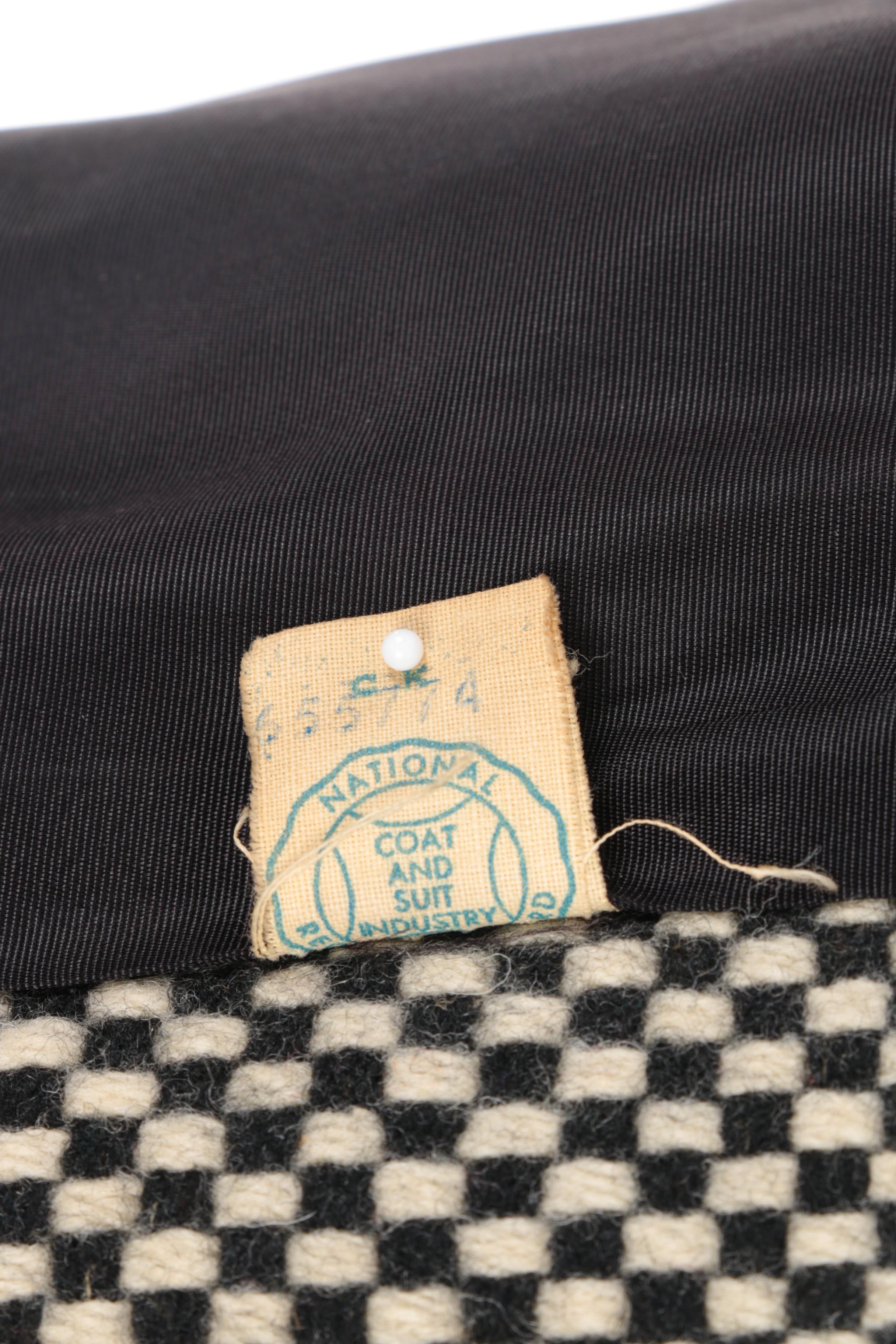 Vintage Black and White Checkered Coat by Heather Fashions Inc.