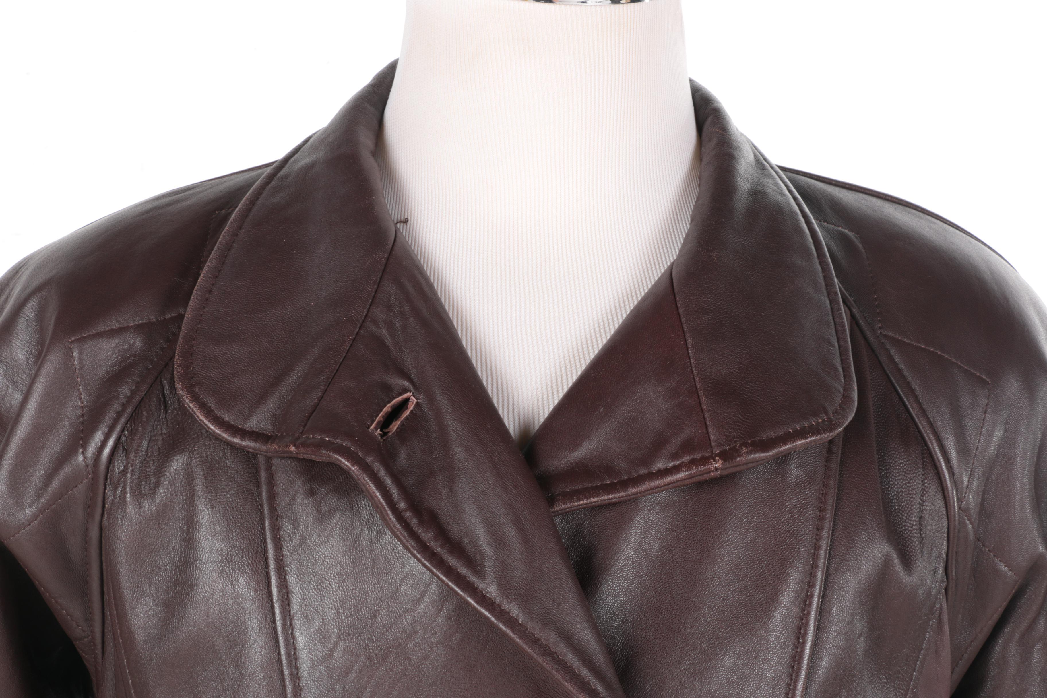 Coyote Fur Knit Jacket/Vest and Brown Leather Jacket